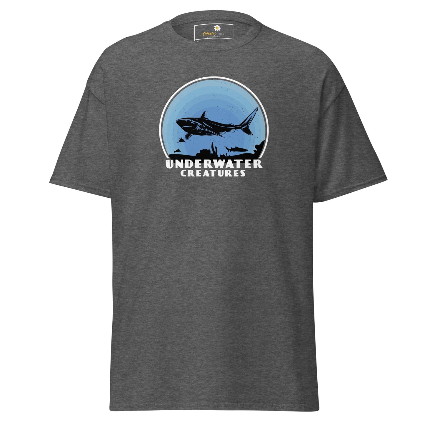 Unisex classic t-shirt - WILD LIFE SHARK UNDERWATER - REGULAR - Dark Heather / S