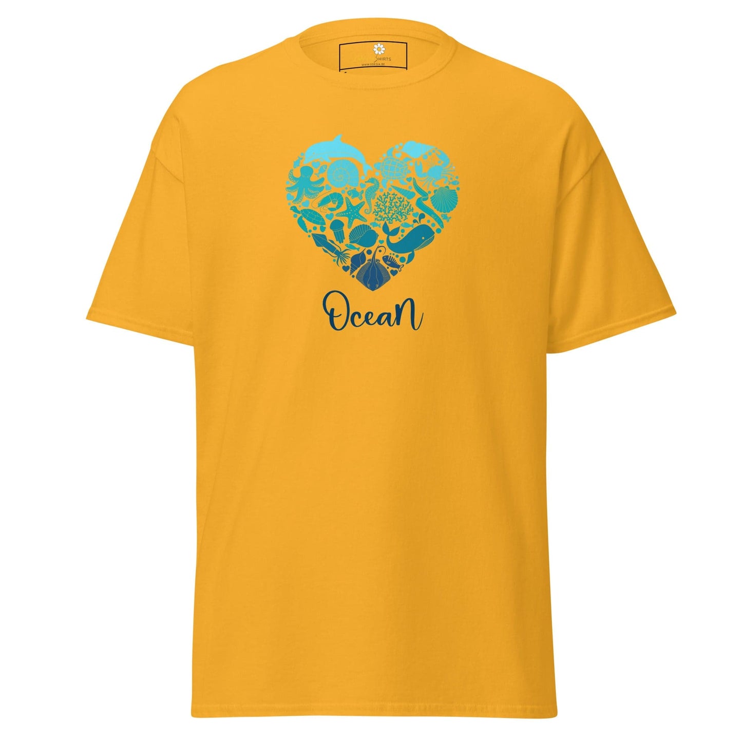 Unisex classic t-shirt - FANTASY SEALIFE HEART OCEAN - REGULAR - Gold / S