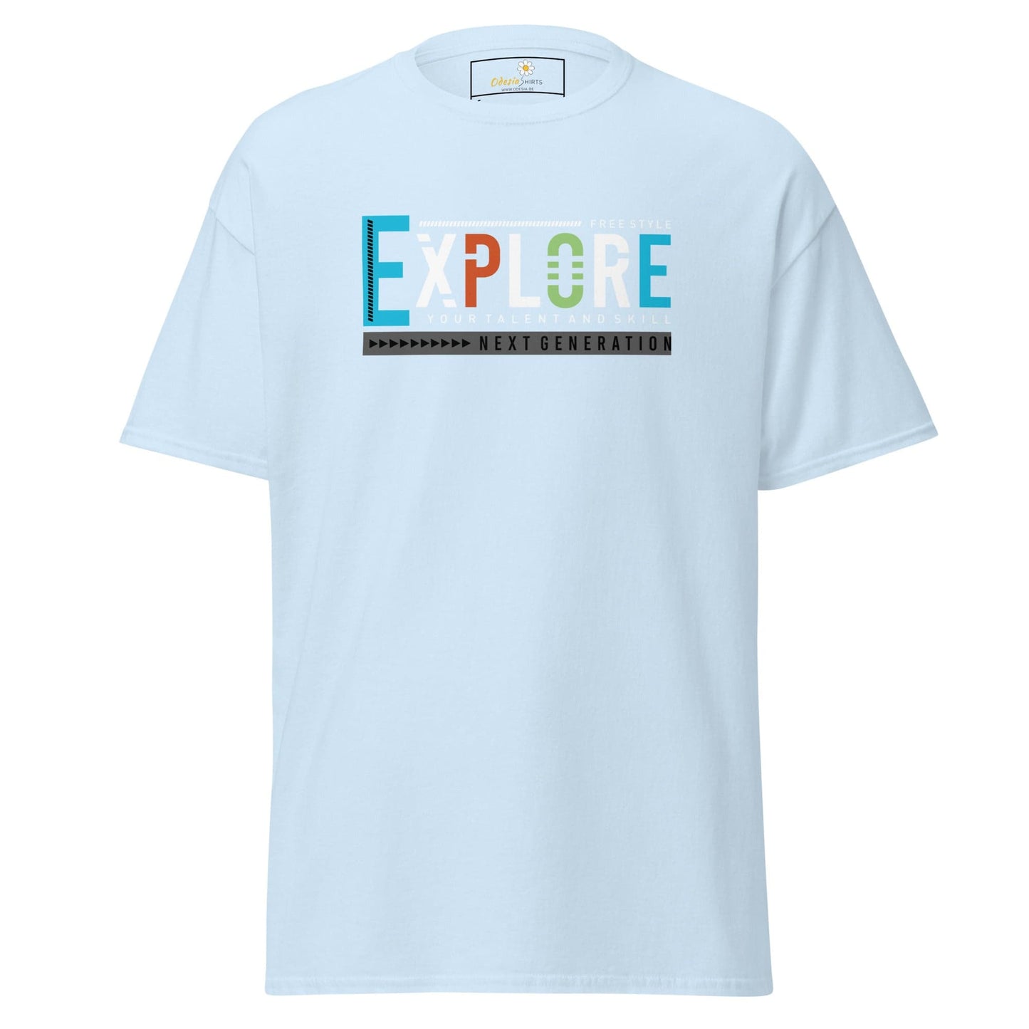 Unisex classic t-shirt - ADVENTURE EXPLORE FREESTYLE - REGULAR - Light Blue / S