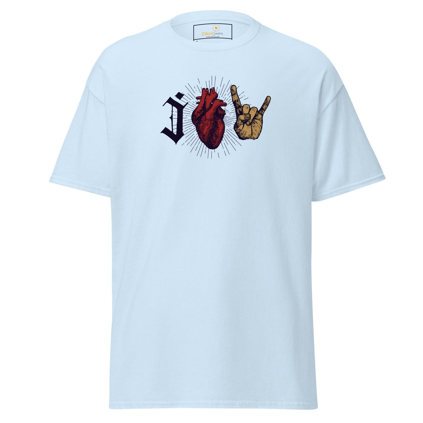 Unisex classic t-shirt - MUSIC I LOVE ROCK AND ROLL - REGULAR - Light Blue / S