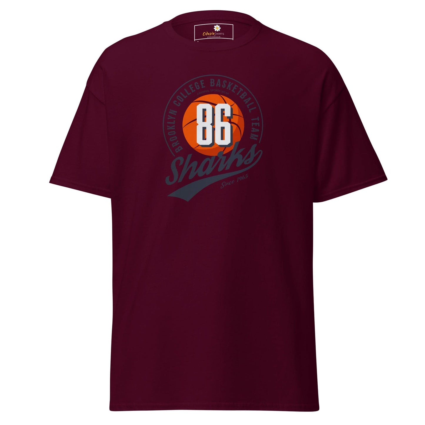 Unisex classic t-shirt - SPORT 86 SHARKS - REGULAR - Maroon / S