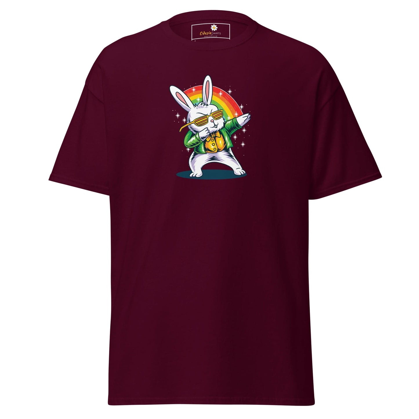 Unisex classic t-shirt - FUN DANCING RABBIT - REGULAR - Maroon / S