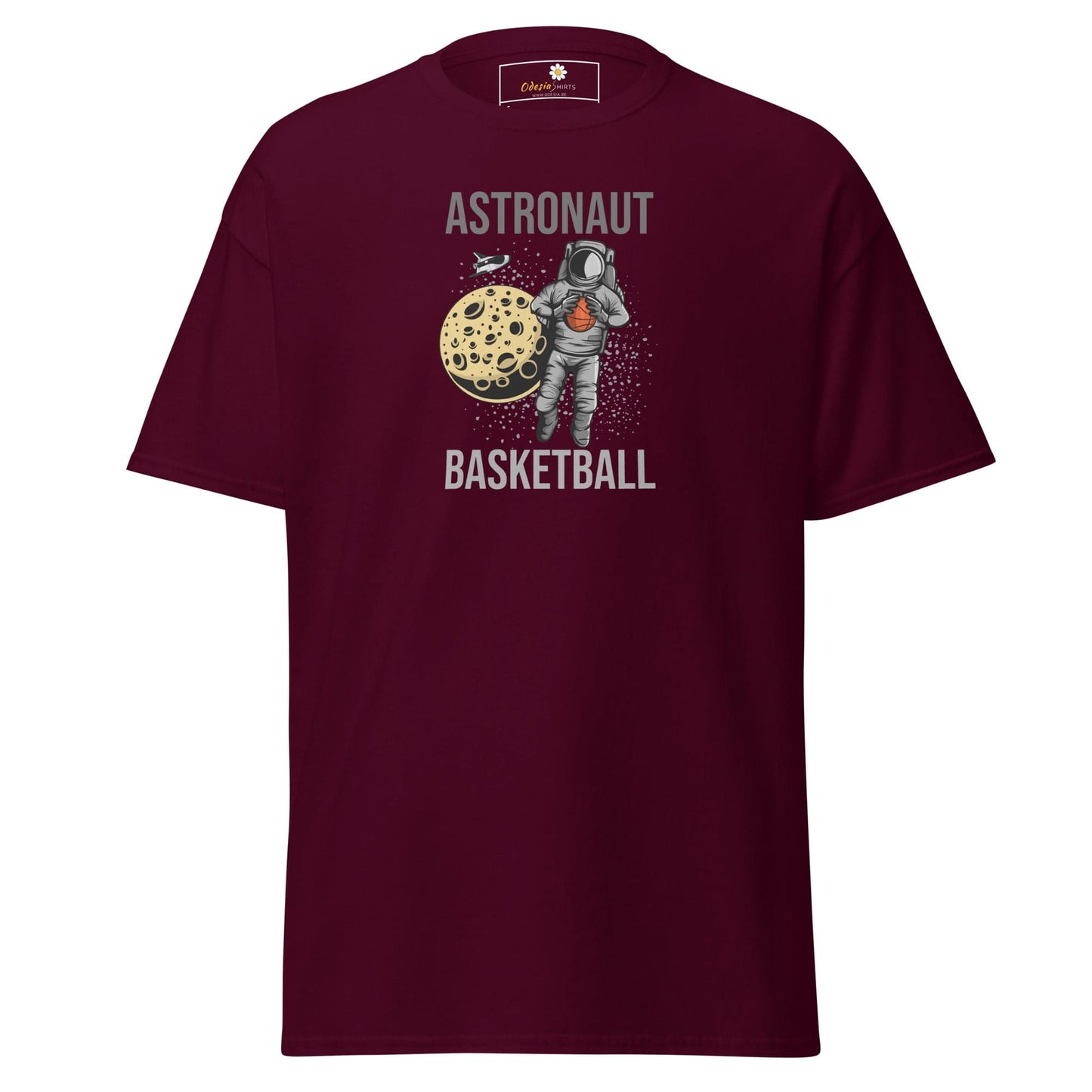 Unisex classic t-shirt - ASTRONAUT BASKETBALL - REGULAR - Maroon / S