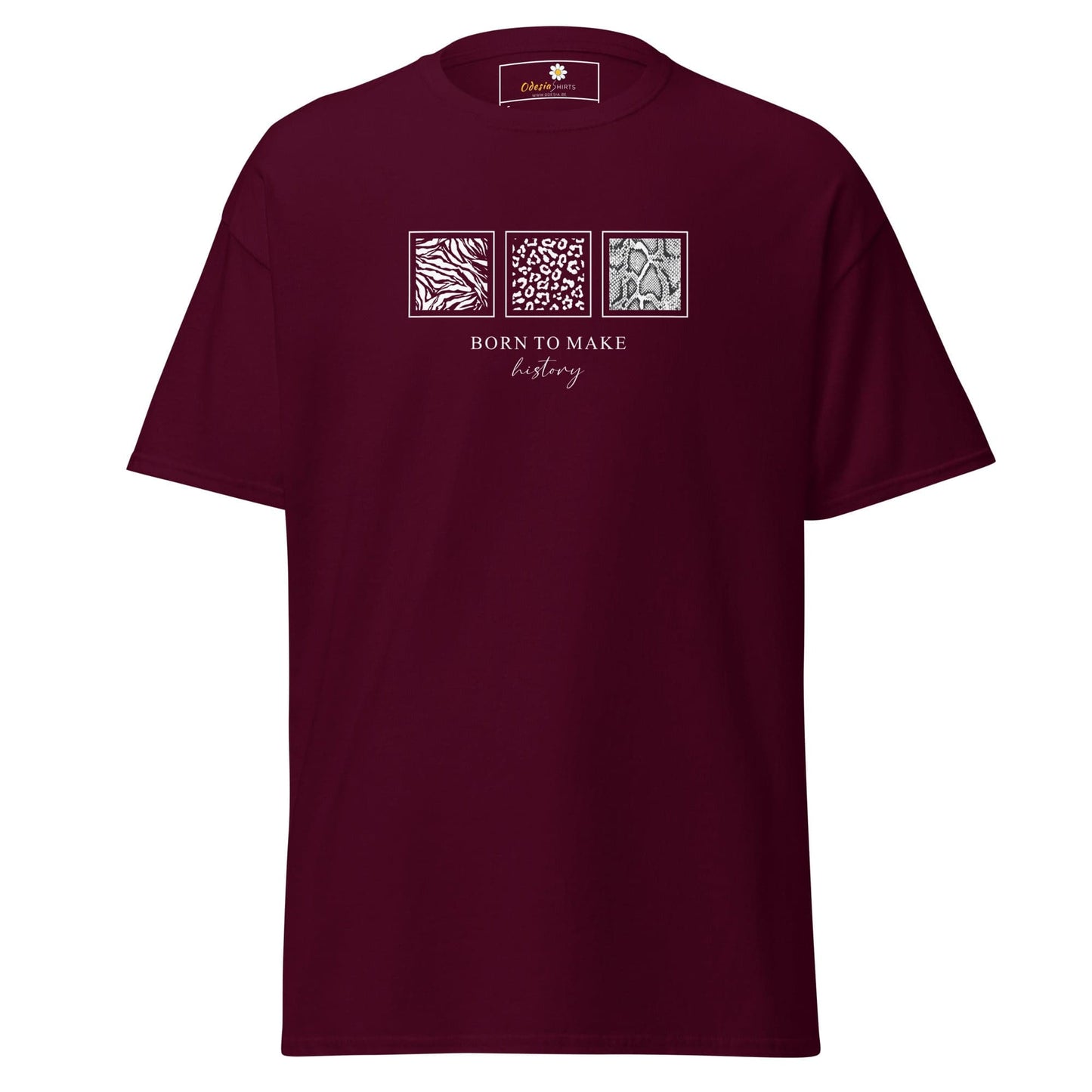 Unisex classic t-shirt - MISC BORN TO MAKE HISTORY - Maroon / S