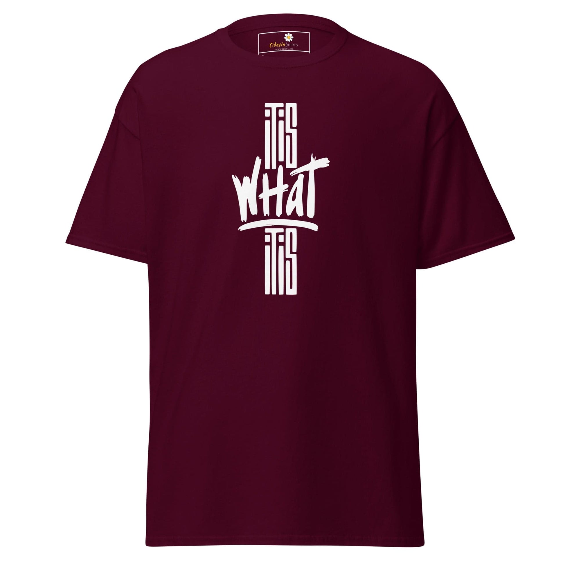 Unisex classic t-shirt - TEXT WHAT IT IS - REGULAR - Maroon / S