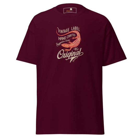 Unisex classic t-shirt - VINTAGE LIZARD - REGULAR - Maroon / S