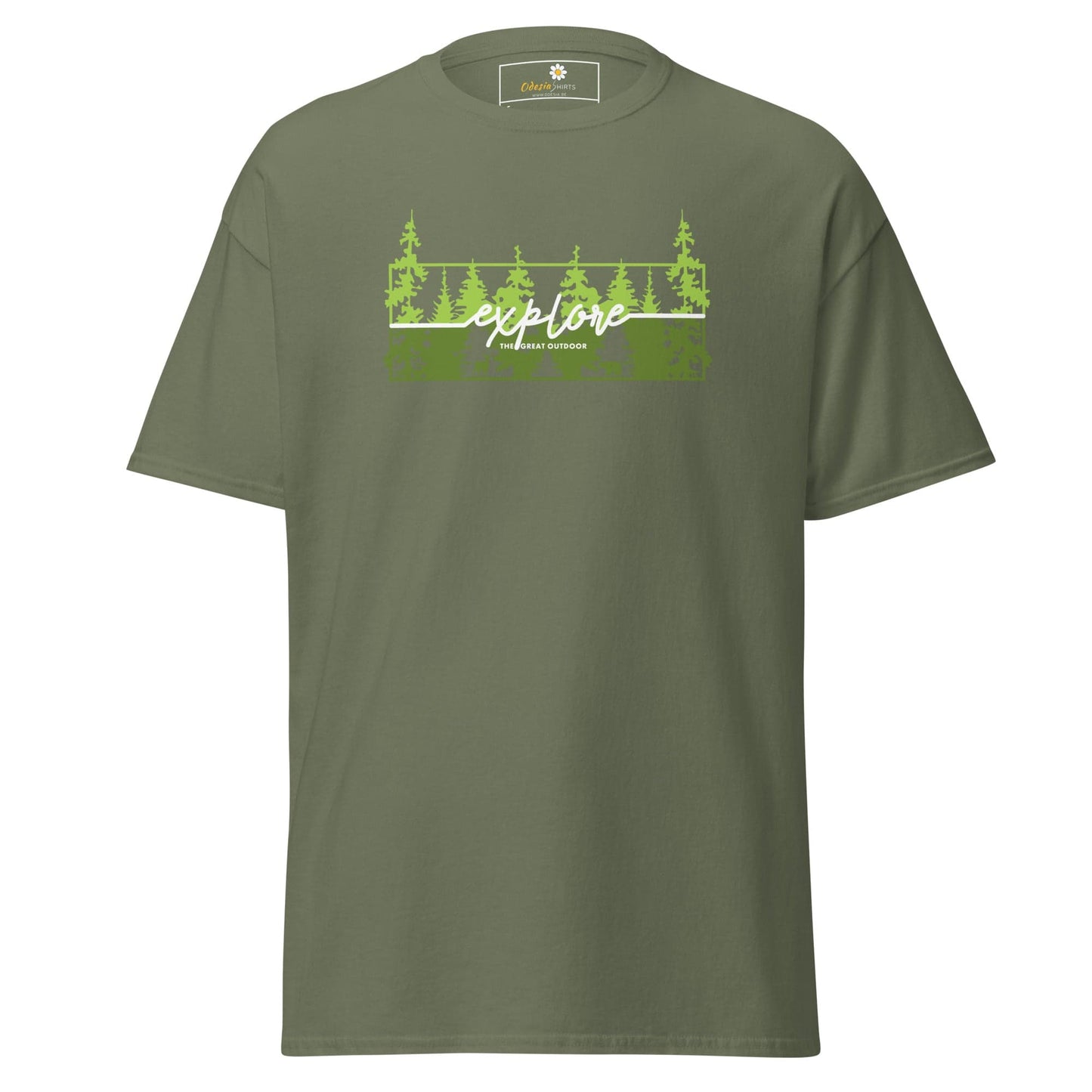 Unisex classic t-shirt - ADVENTURE EXPLORE TREES- REGULAR - Military Green / S