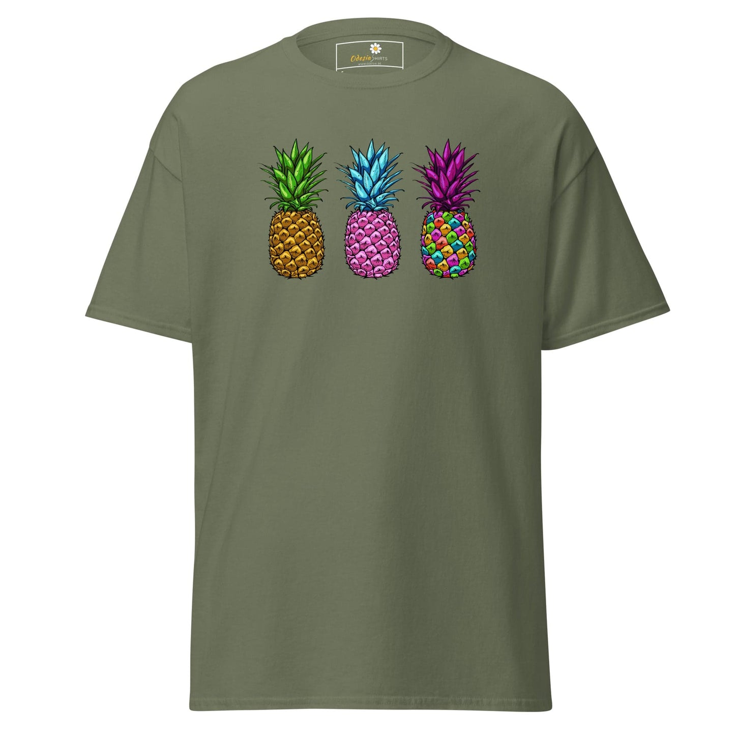 Unisex classic t-shirt - ORGANIC FRUIT PINEAPPLE COLORS - REGULAR - Military Green / S