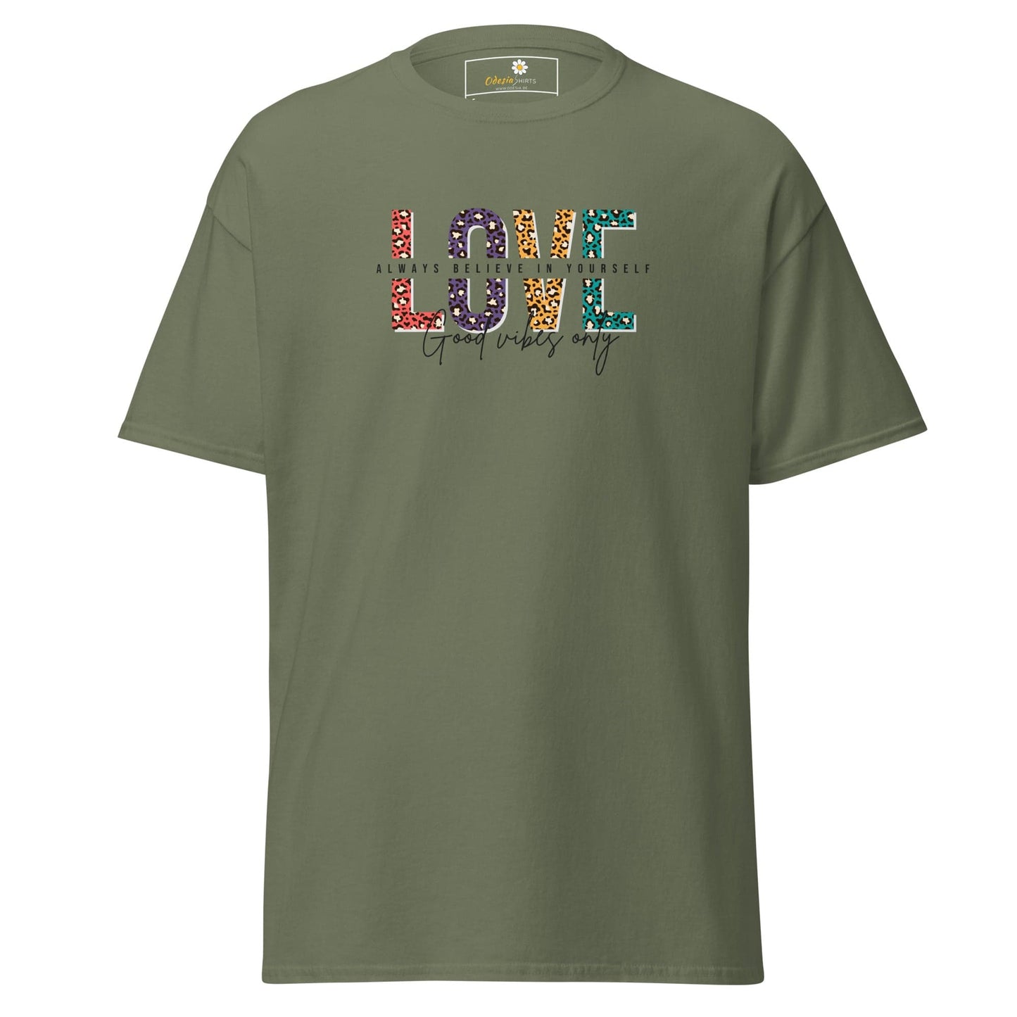 Unisex classic t-shirt - TEXT LOVE YOURSELF - REGULAR - Military Green / S