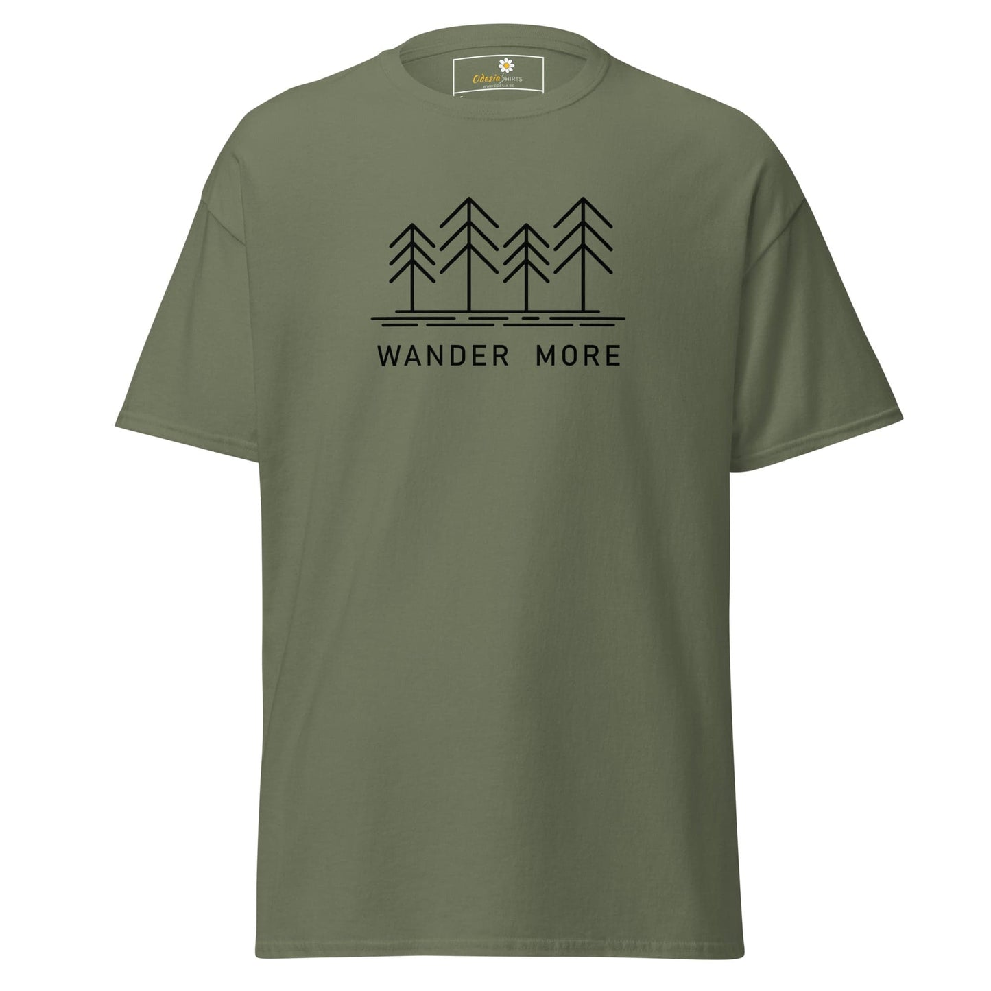 Unisex classic t-shirt - ADVENTURE WANDER MORE - REGULAR - Military Green / S