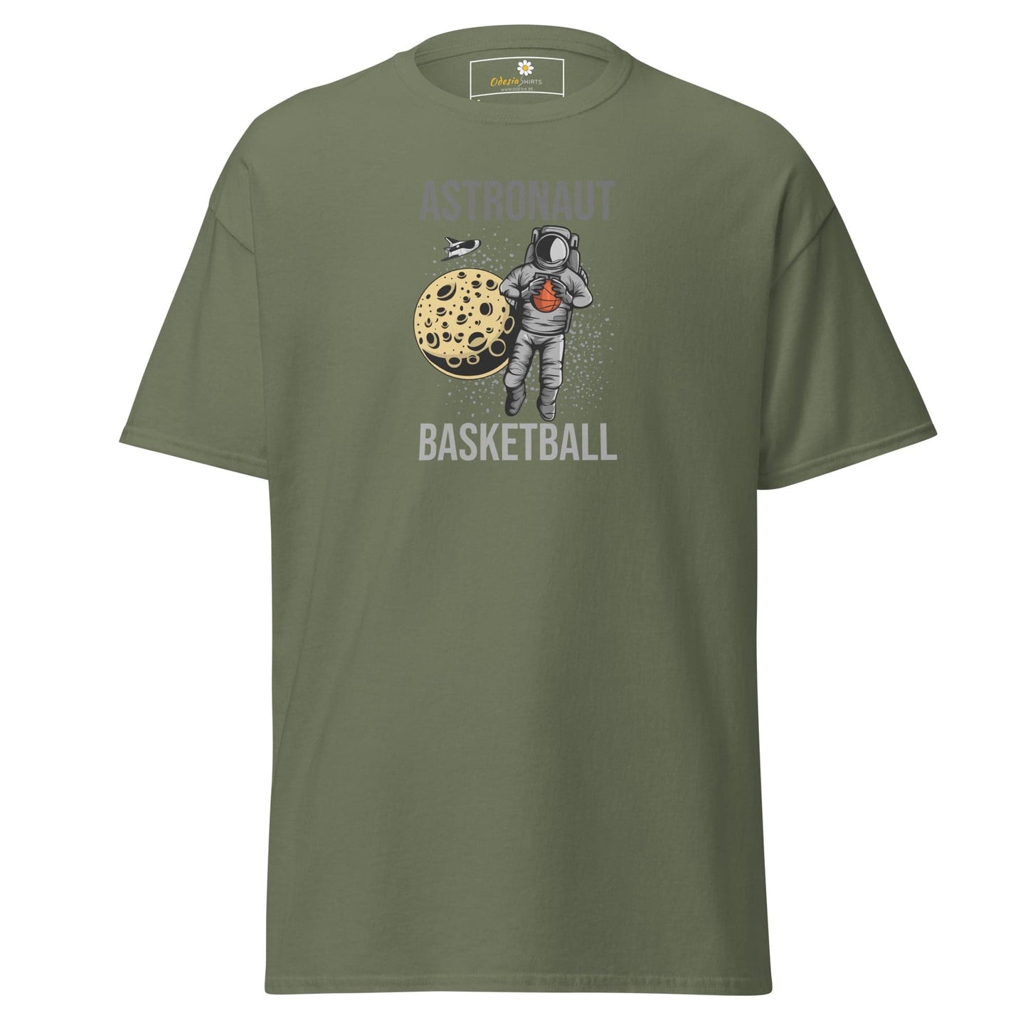 Unisex classic t-shirt - ASTRONAUT BASKETBALL - REGULAR - Military Green / S