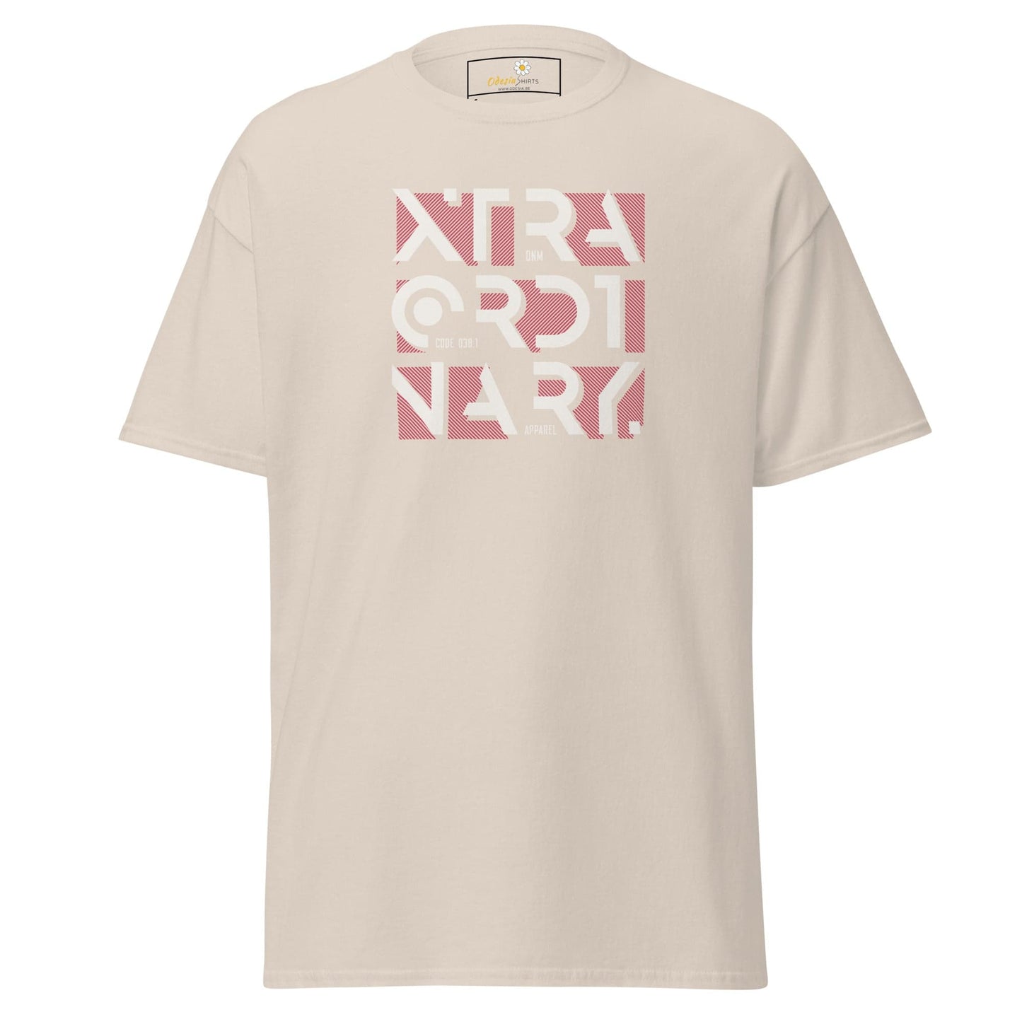 Beige T-shirt with graphic design for Men and Women available in sizes S to XL
