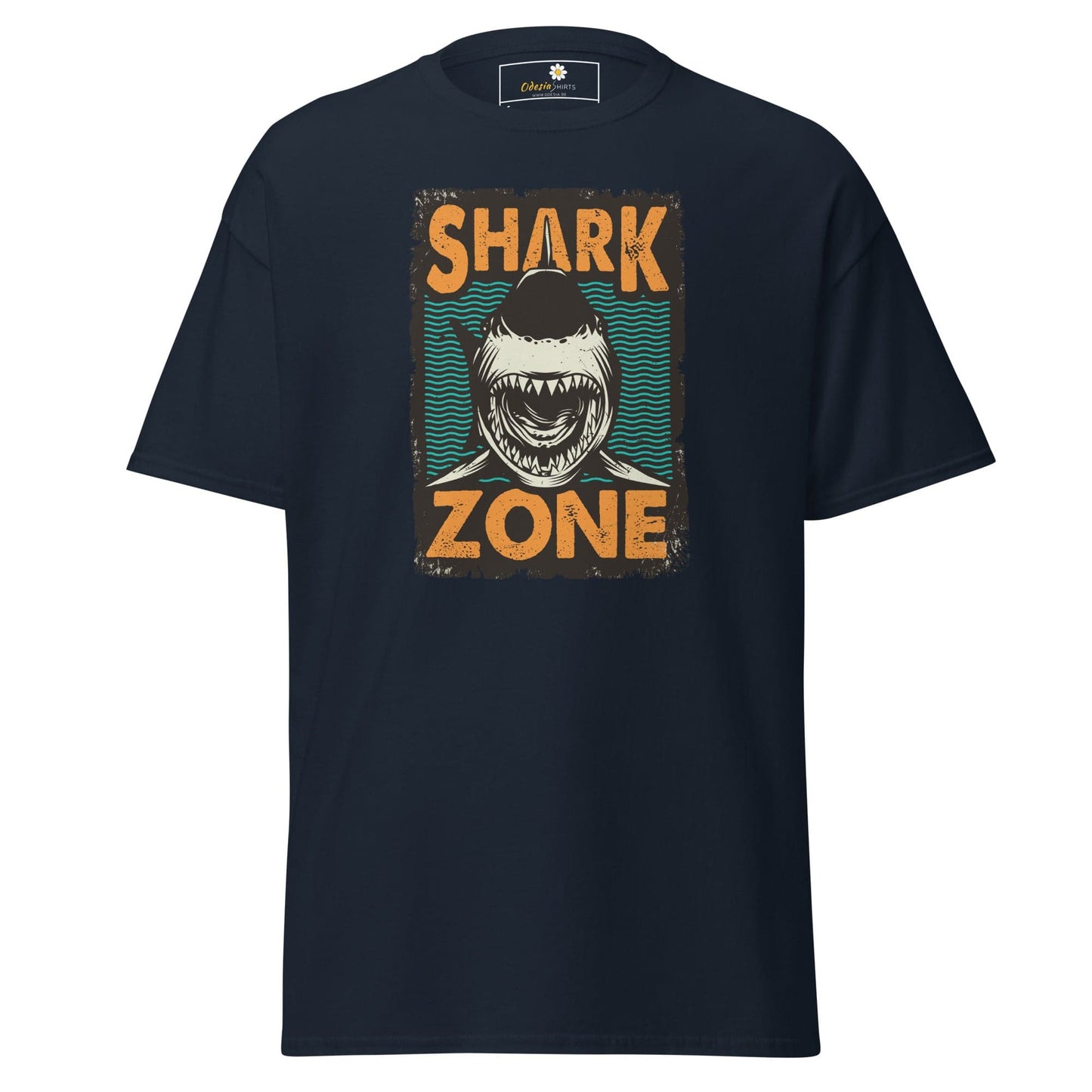 Unisex classic t-shirt - WILD LIFE SHARK ZONE - REGULAR - Navy / S