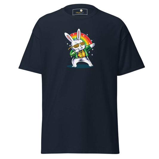 Unisex classic t-shirt - FUN DANCING RABBIT - REGULAR - Navy / S