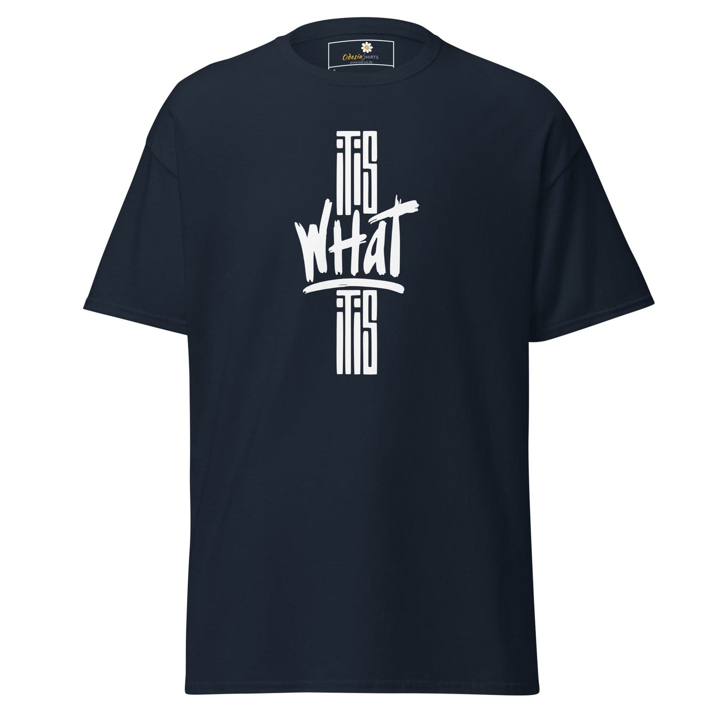 Unisex classic t-shirt - TEXT WHAT IT IS - REGULAR - Navy / S