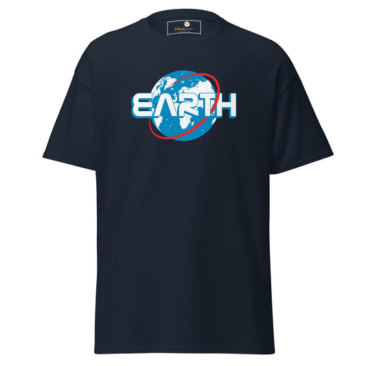 Unisex classic t-shirt - SPACE ASTRONAUT EARTH - REGULAR - Navy / S