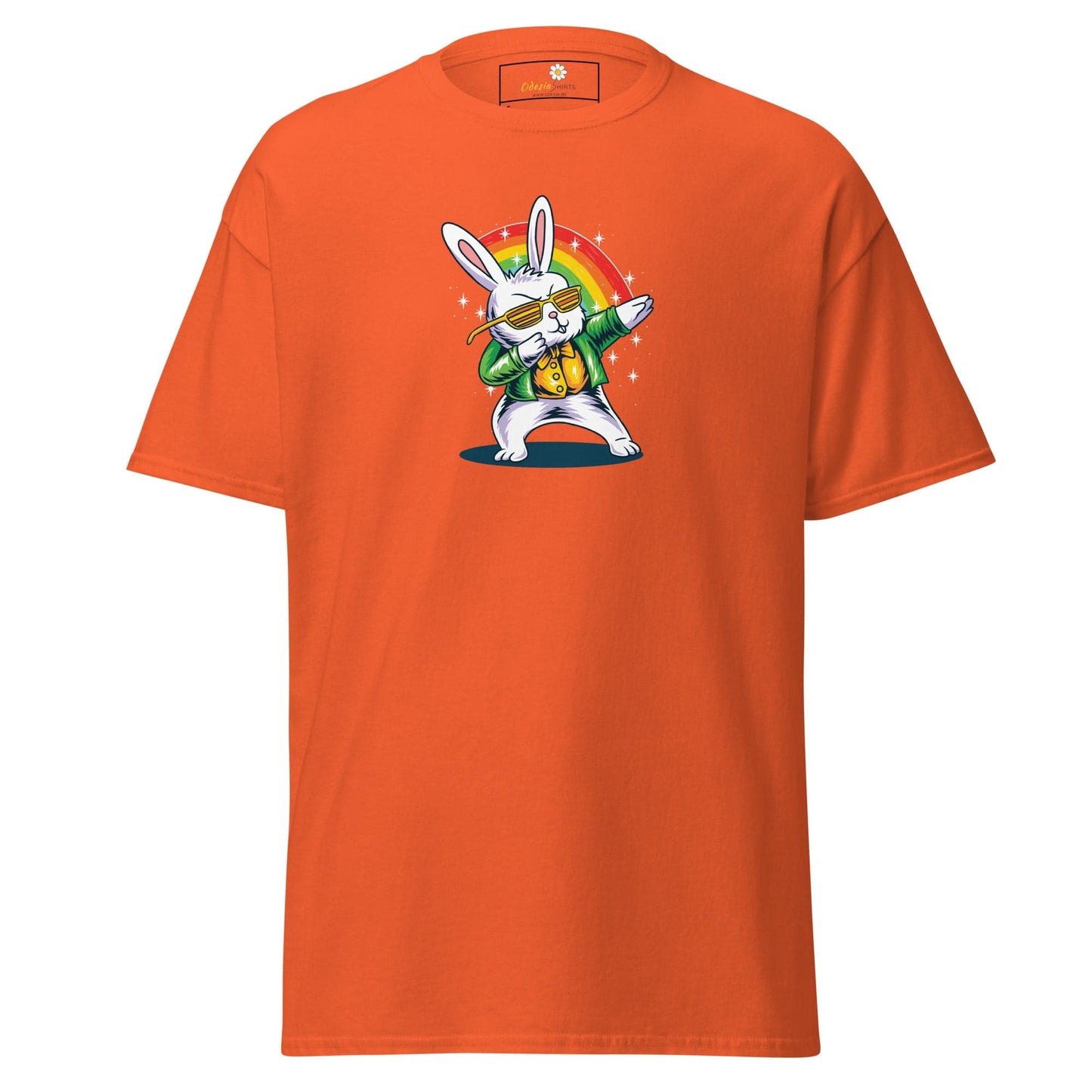 Unisex classic t-shirt - FUN DANCING RABBIT - REGULAR - Orange / S