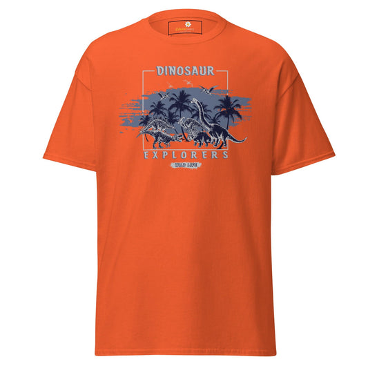 Unisex classic t-shirt - WILD LIFE DINOSAURUS - REGULAR - Orange / S