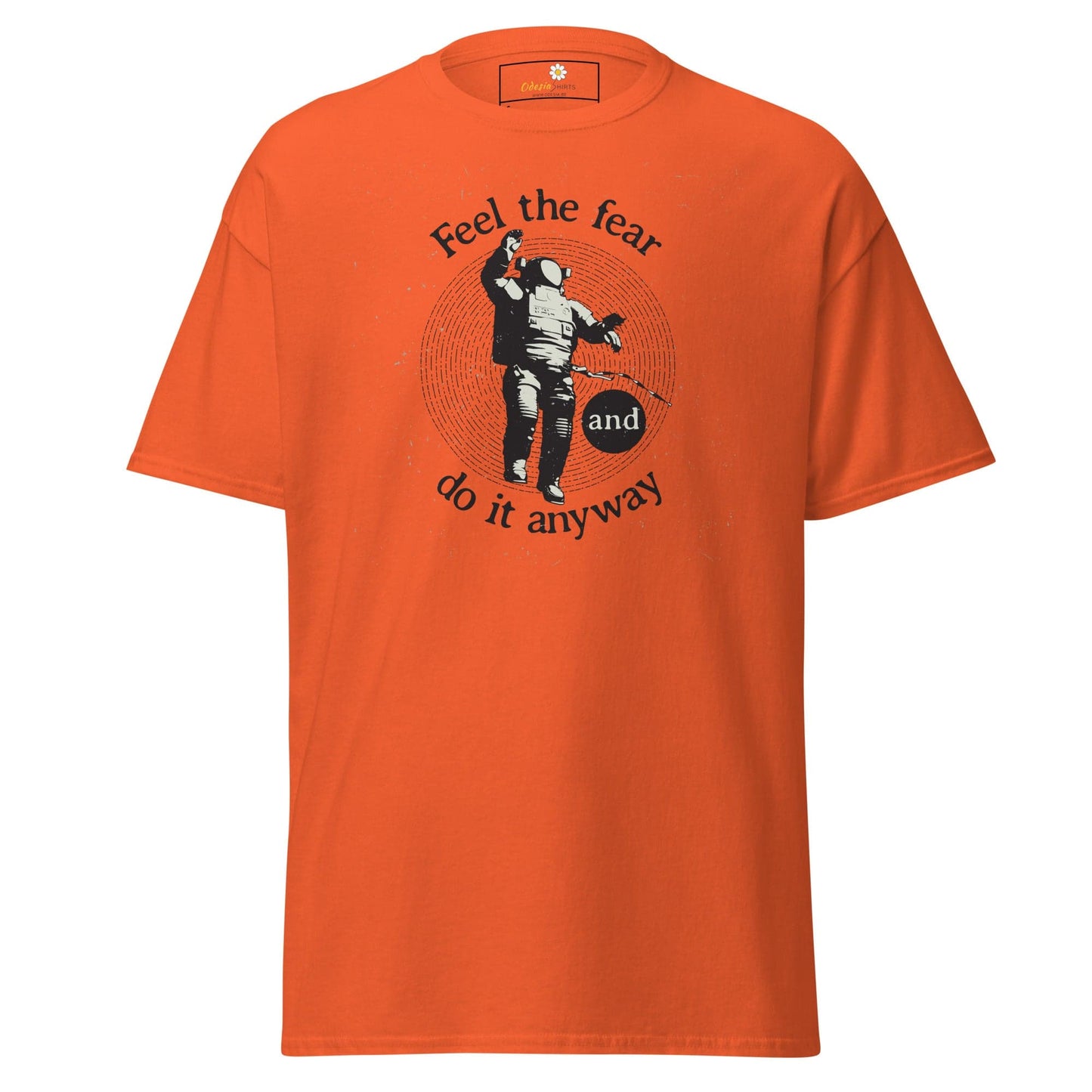 Unisex classic t-shirt - SPACE ASTRONAUT FEEL DO IT ANYWAY - REGULAR - Orange / S
