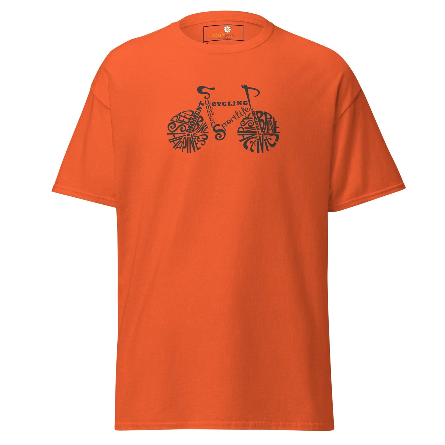 Unisex classic t-shirt - SPORT DRAWING BIKE - REGULAR - Orange / S