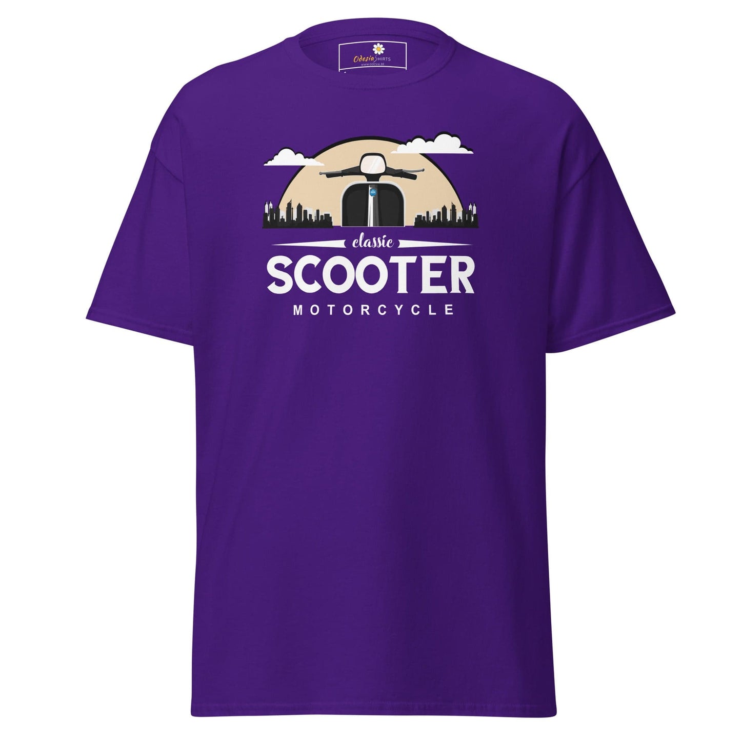 Unisex classic t-shirt - MOTOR SCOOTER RIDE - REGULAR - Purple / S