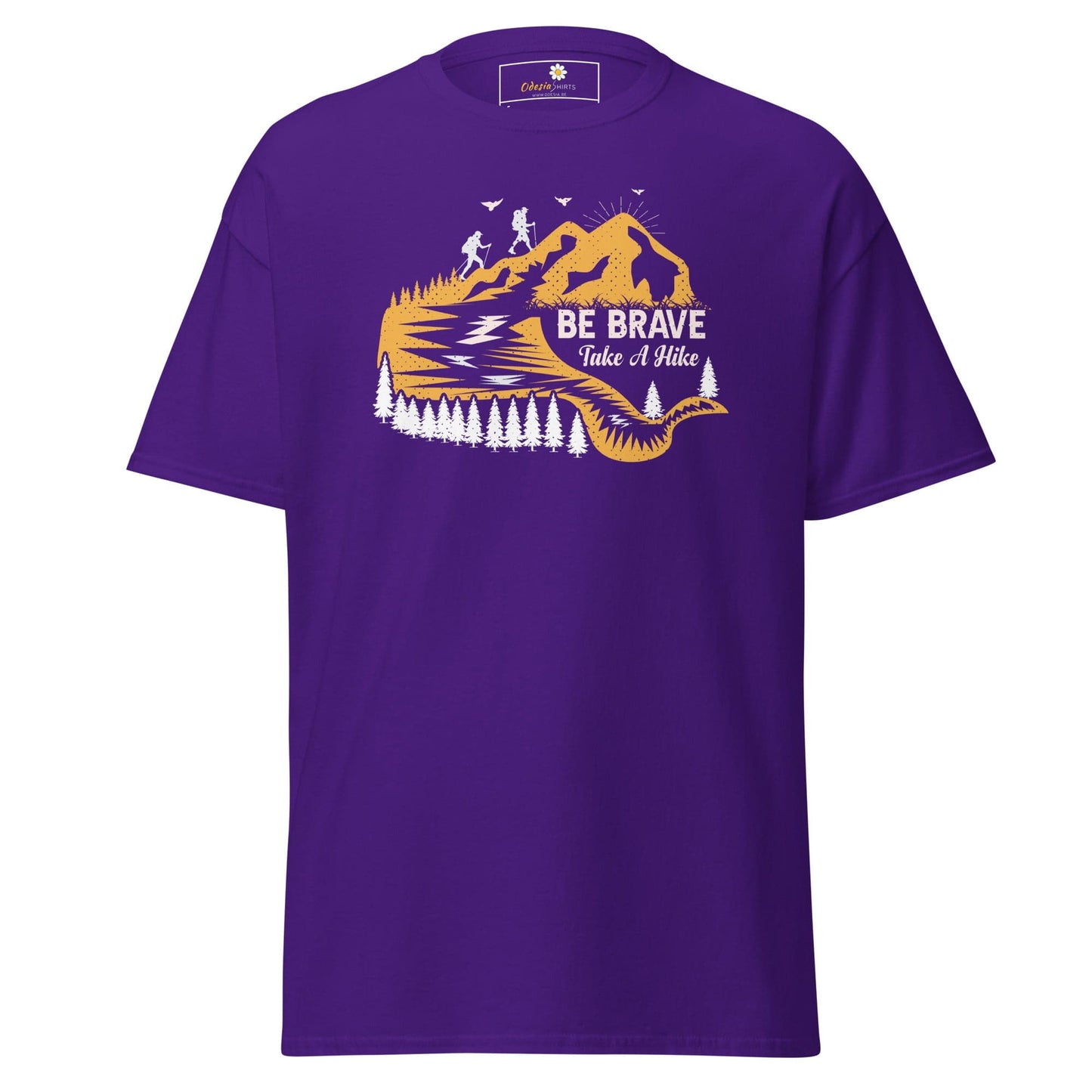 Unisex classic t-shirt - ADVENTURE BE BRAVE WANDER - REGULAR - Purple / S