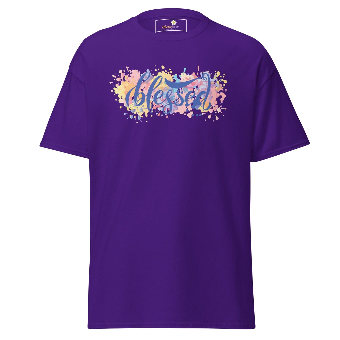 Unisex classic t-shirt - SPIRITUAL TEXT BLESSED - REGULAR - Purple / S