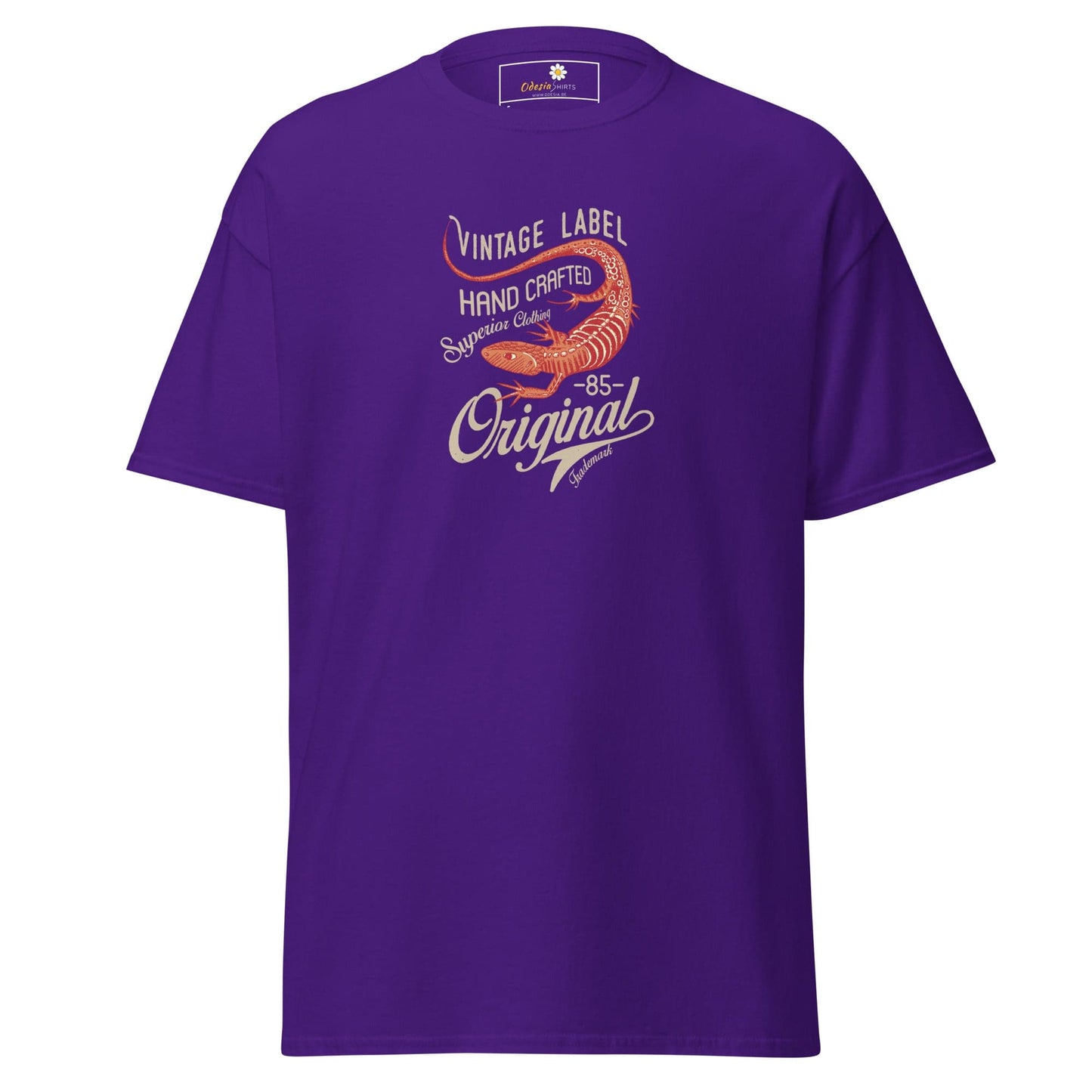 Unisex classic t-shirt - VINTAGE LIZARD - REGULAR - Purple / S