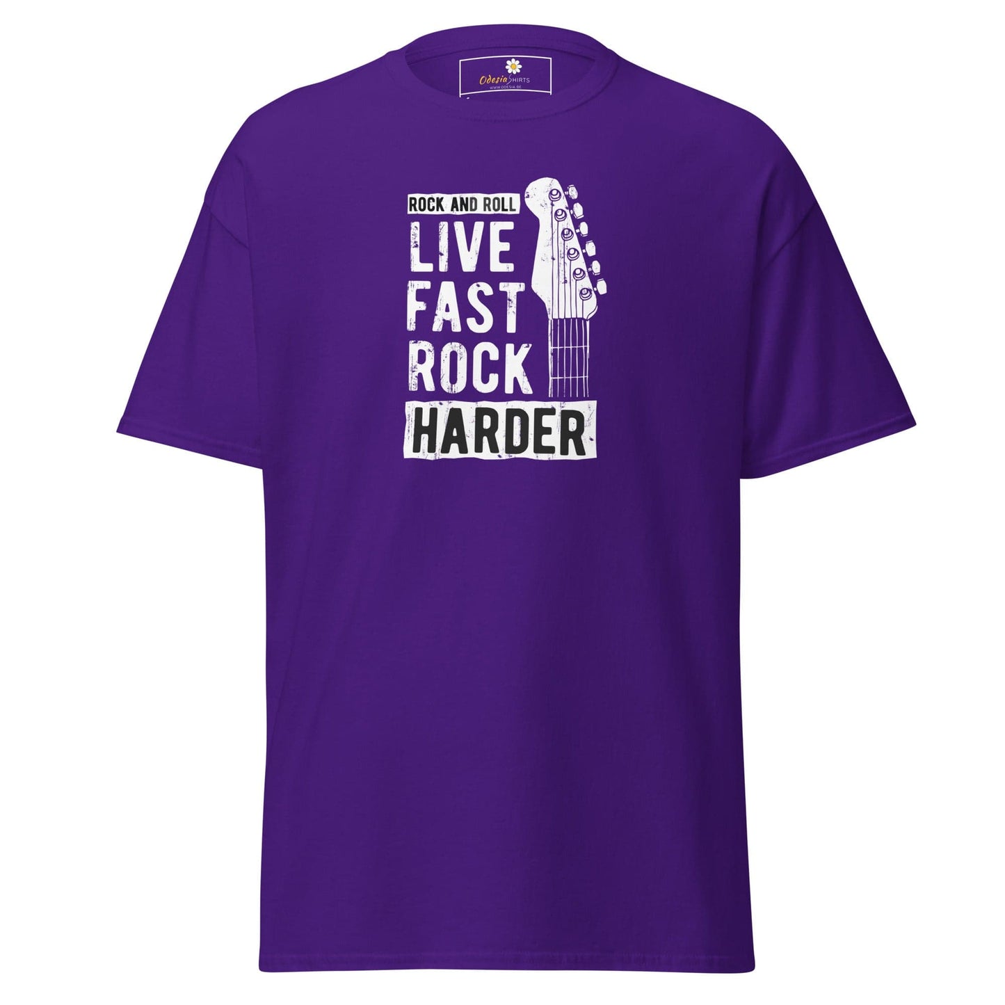 Unisex classic t-shirt - MUSIC LIVE FAST ROCK HARDER - REGULAR - Purple / S