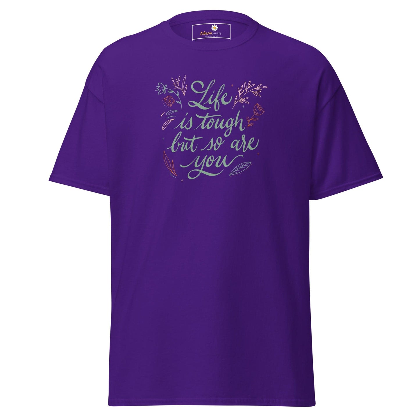 Unisex classic t-shirt - POSITIVE LIFE IS TOUGH BUT SO YOU - REGULAR - Purple / S