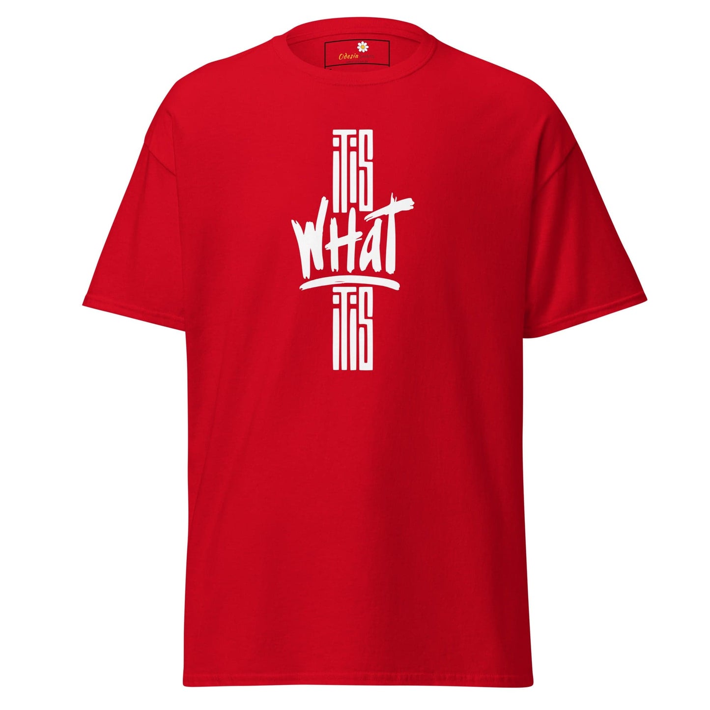 Unisex classic t-shirt - TEXT WHAT IT IS - REGULAR - Red / S