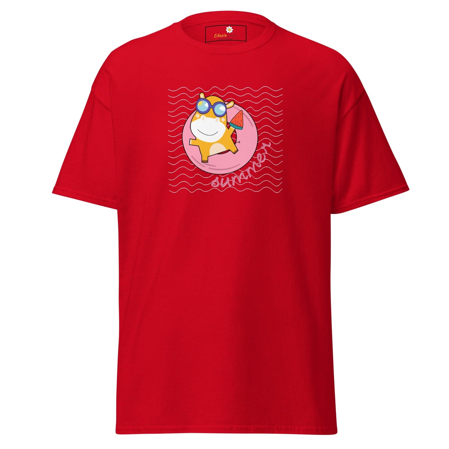 Red T-Shirt with Cartoon Graphic from T-SHIRT DESIGN TEE for Men and Women in S to XL