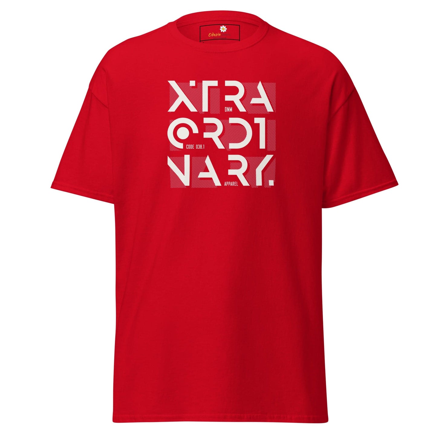 Red T-shirt with ExtraordinarY graphic from T-SHIRT DESIGN TEE for Men and Women