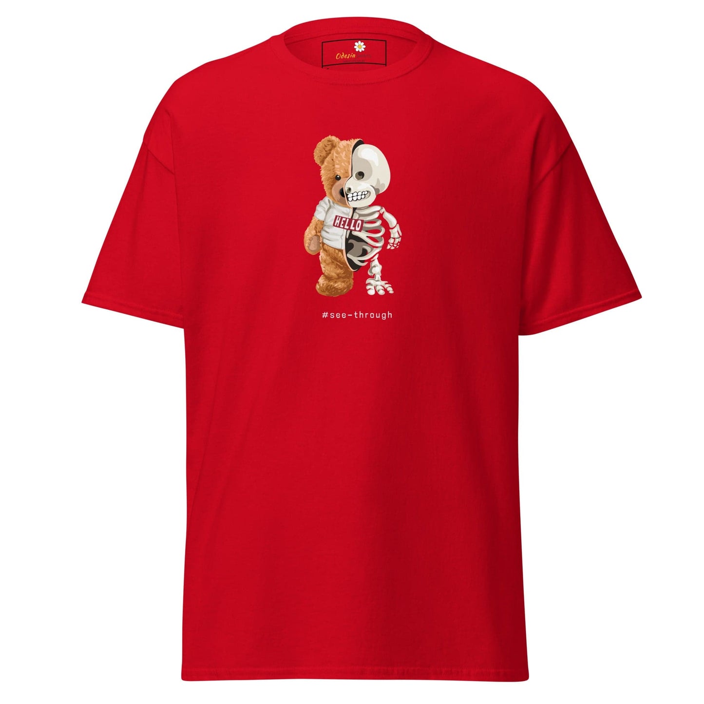 Unisex classic t-shirt - FUN BEAR SKULL - REGULAR - Red / S