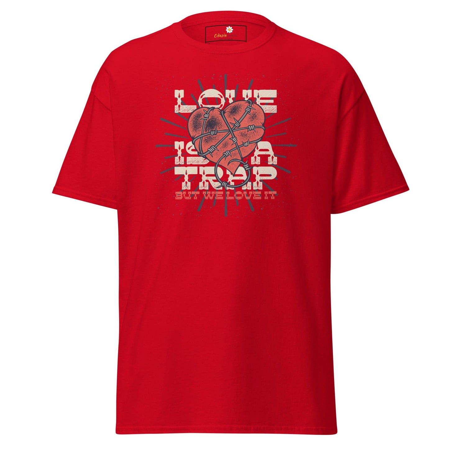 Unisex classic t-shirt - VINTAGE LOVE IS A TRAP - REGULAR - Red / S