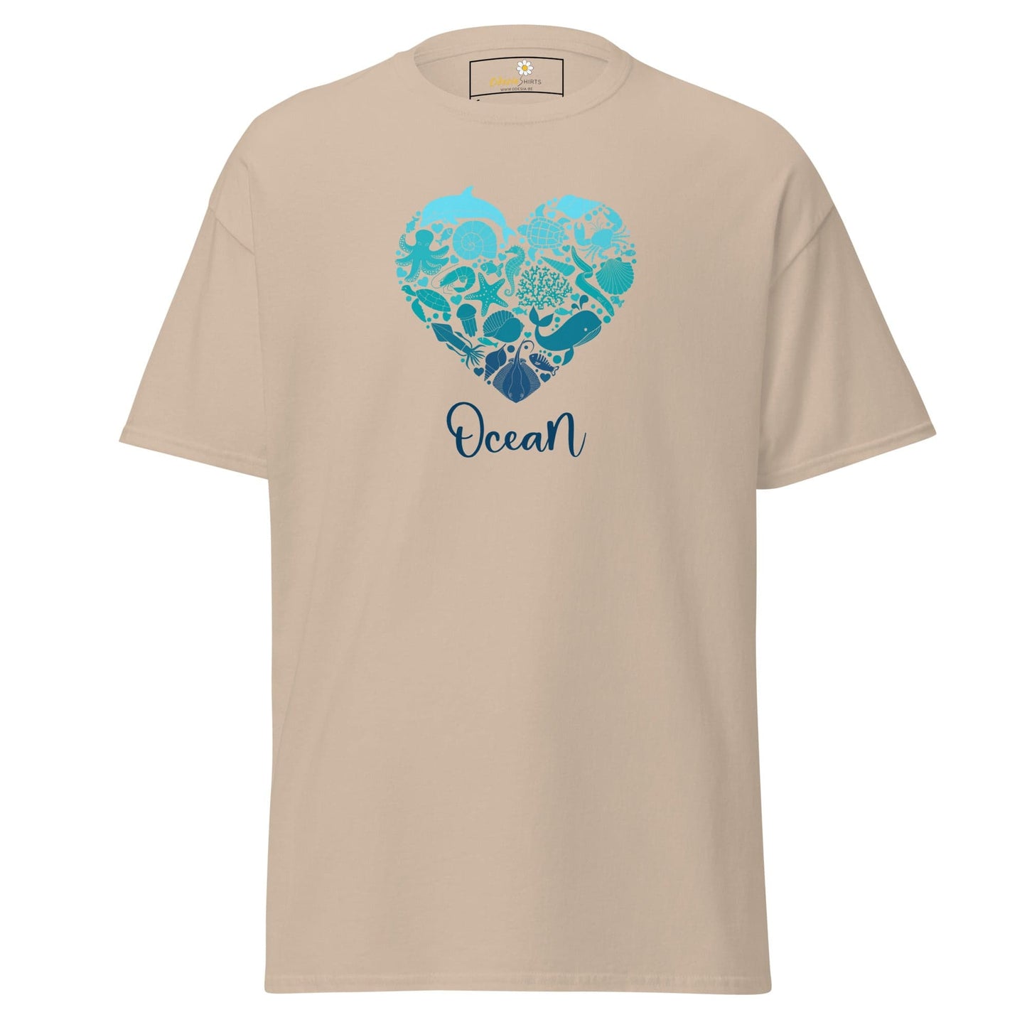 Unisex classic t-shirt - FANTASY SEALIFE HEART OCEAN - REGULAR - Sand / S
