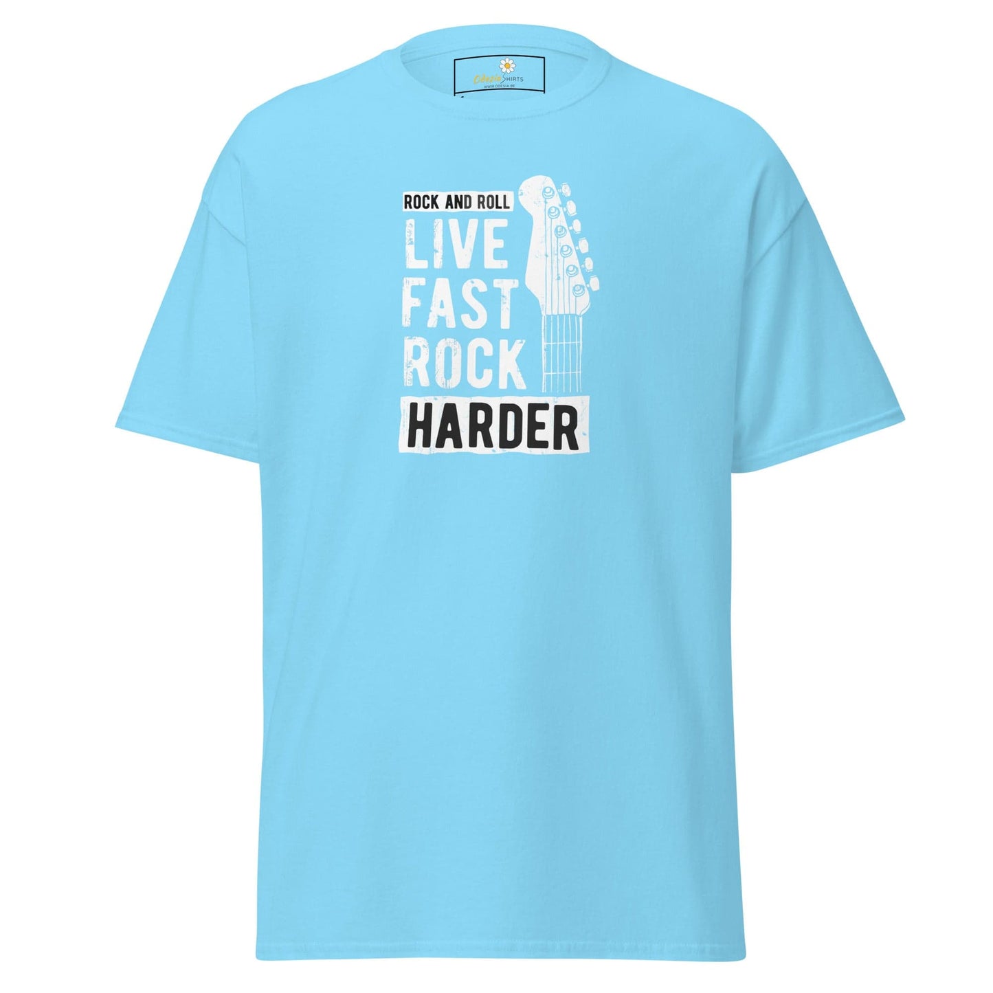 Unisex classic t-shirt - MUSIC LIVE FAST ROCK HARDER - REGULAR - Sky / S