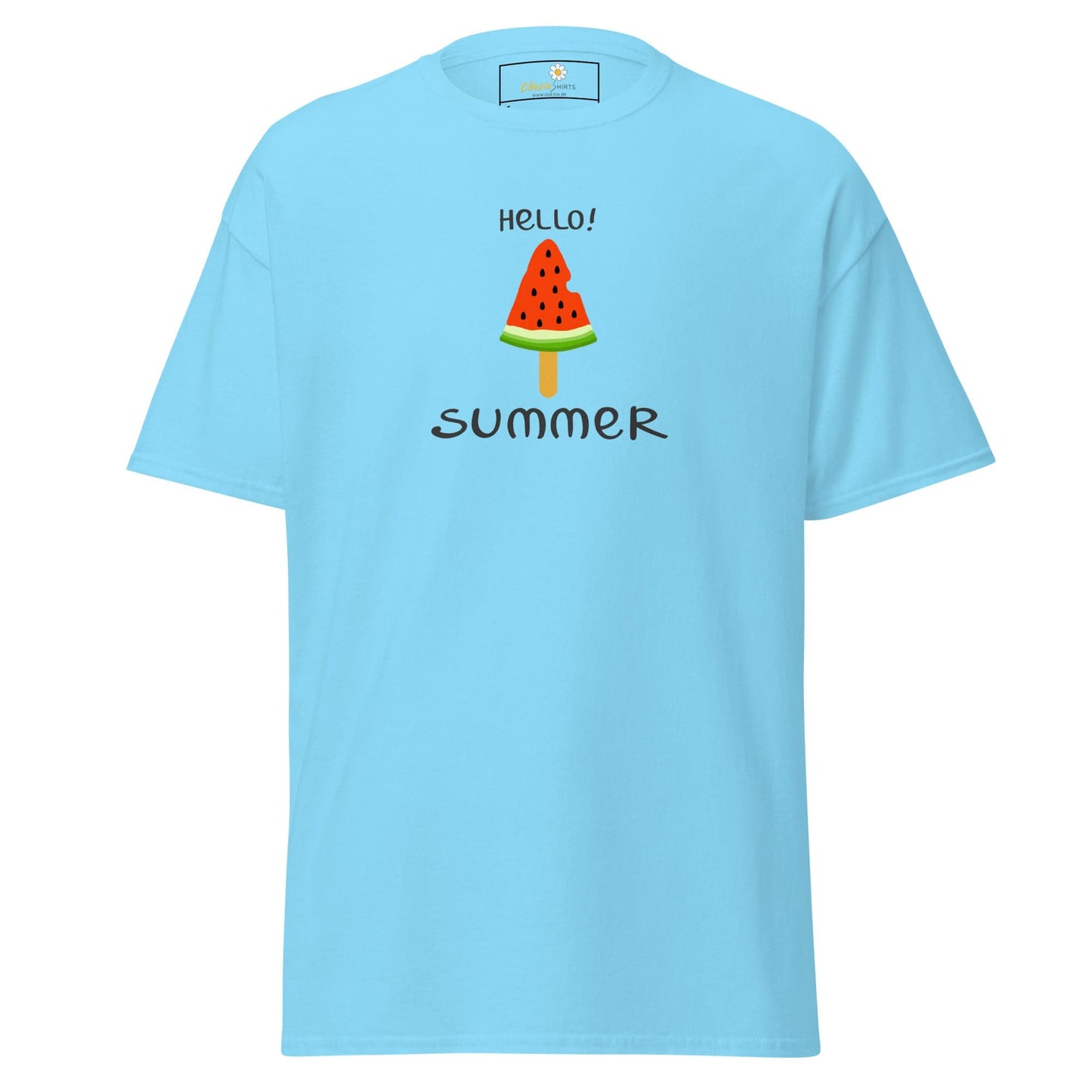 Unisex classic t-shirt - SUMMER HELLO SUMMER ICE - REGULAR - Sky / S