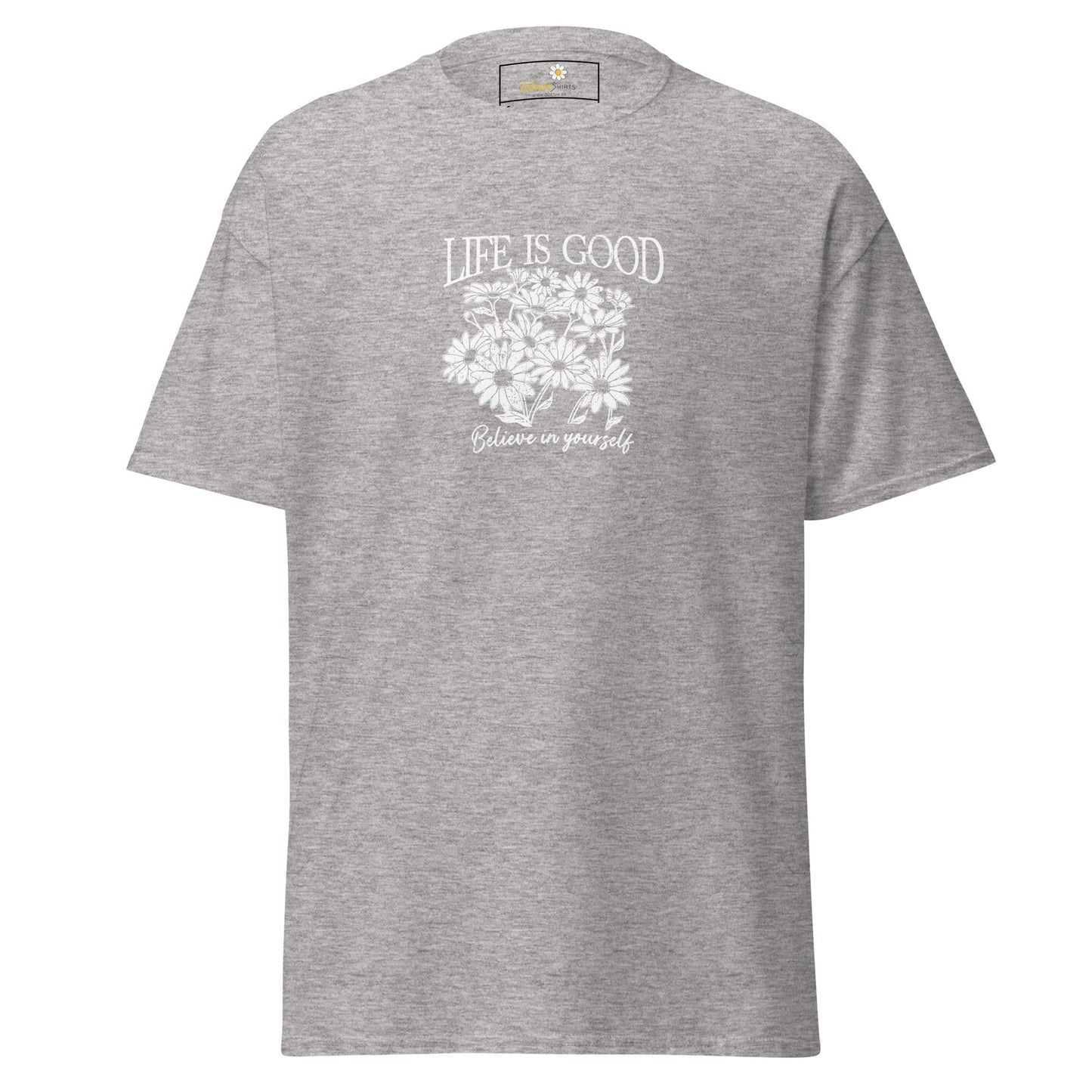 Unisex classic t-shirt - POSITIVE LIFE IS GOOD - REGULAR - Sport Grey / S