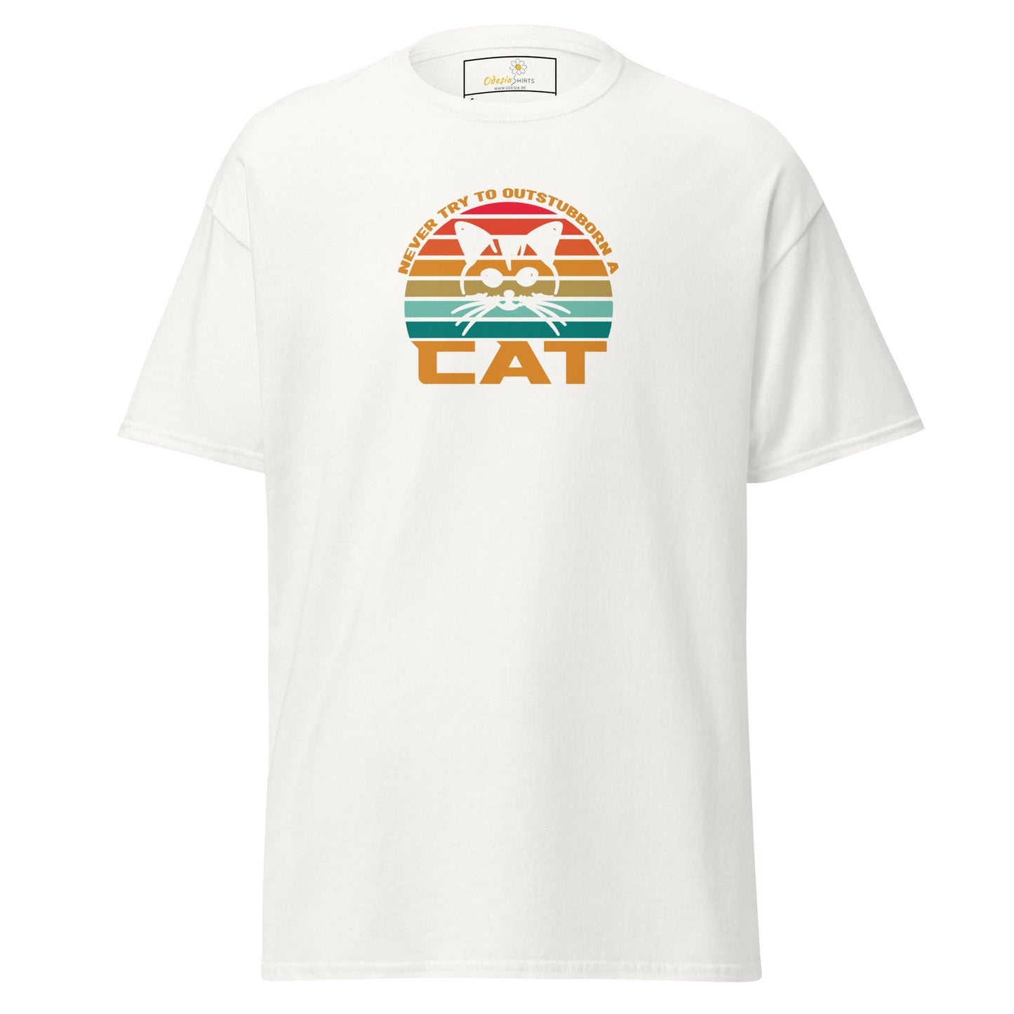 Unisex classic t-shirt - ANIMALS DONT TRY CAT - REGULAR - White / S