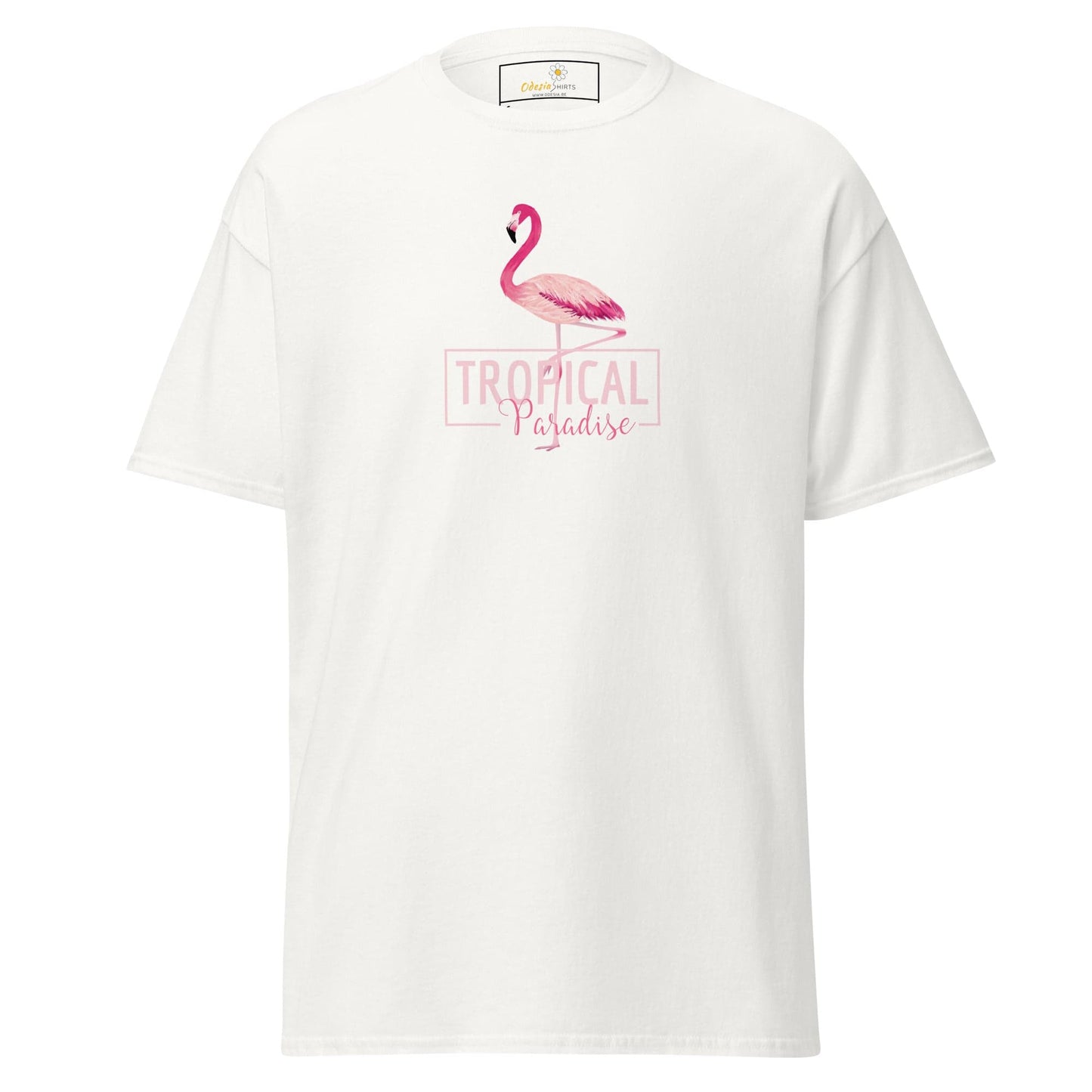 Unisex classic t-shirt - WILD LIFE PARADISE FLAMINGO - REGULAR - White / S