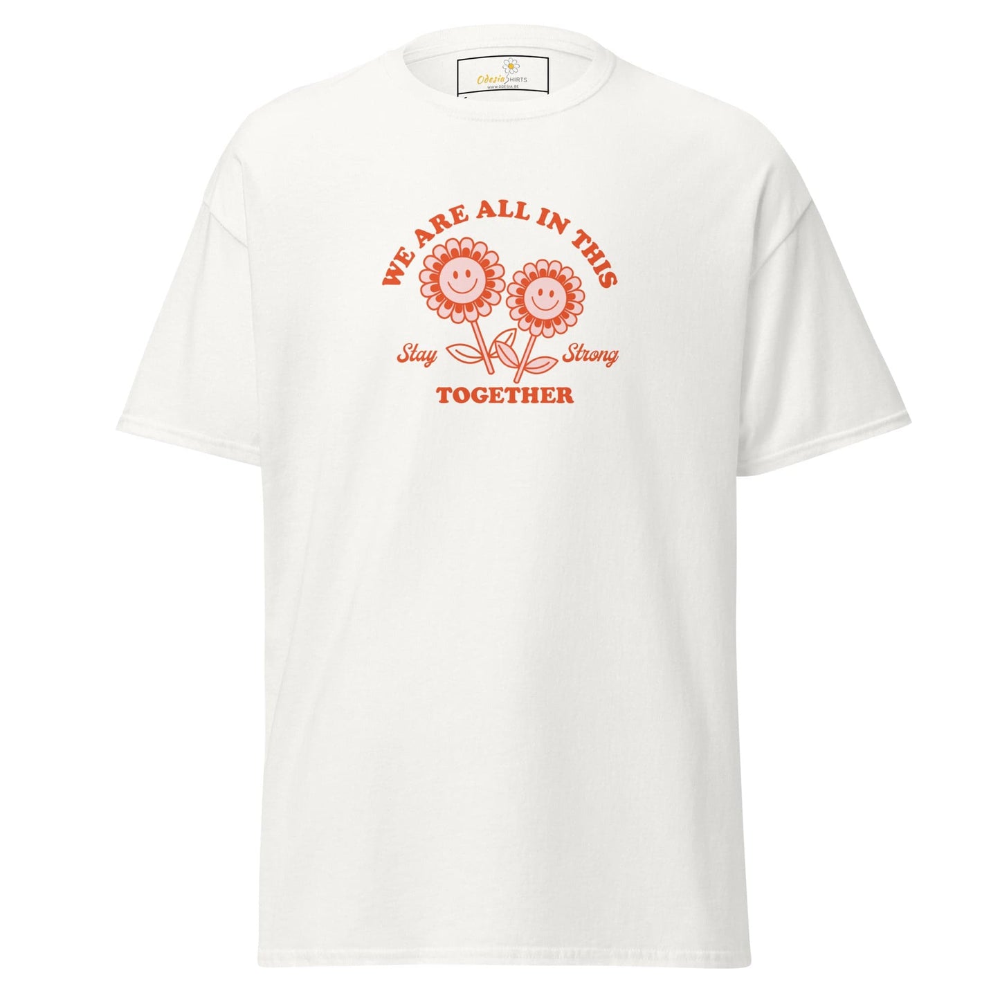 Unisex classic t-shirt - POSITIVE FLOWERS POWER - REGULAR - White / S