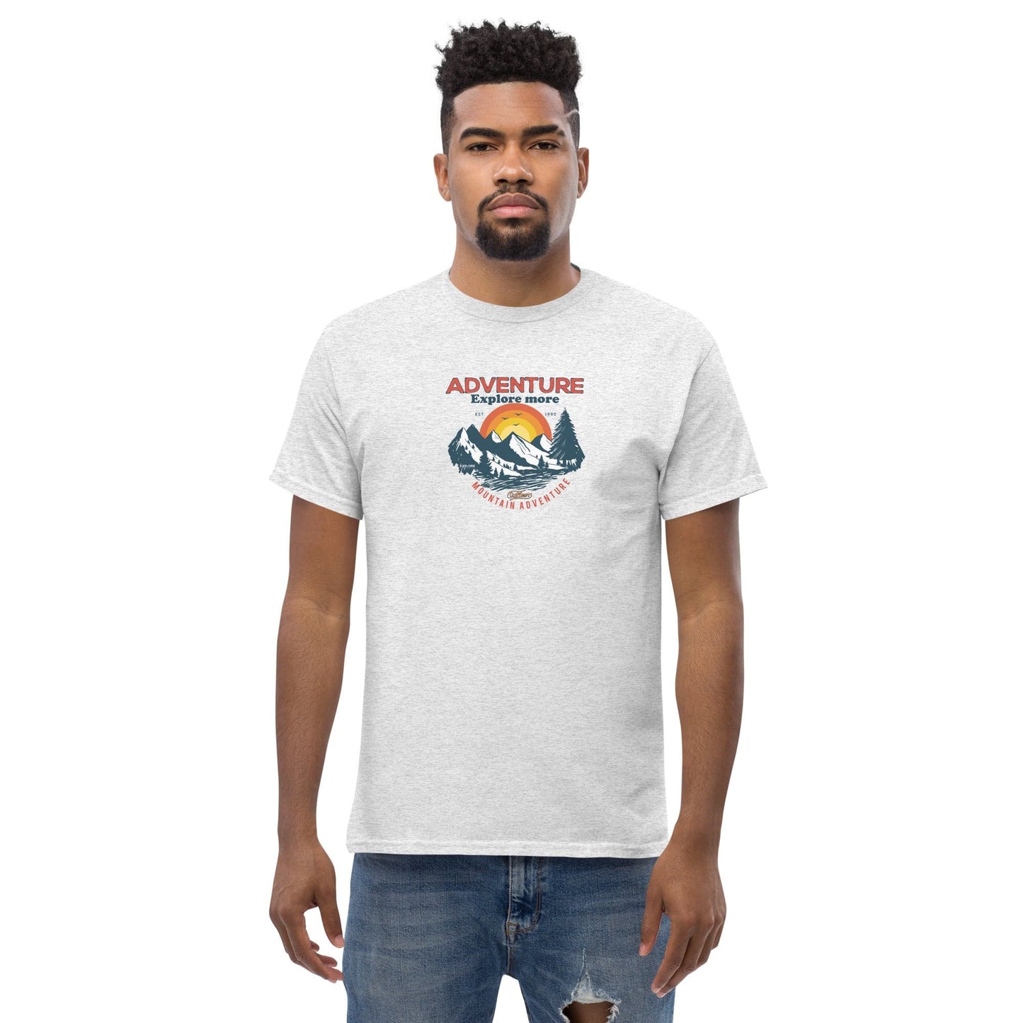 Man wearing a graphic tee.