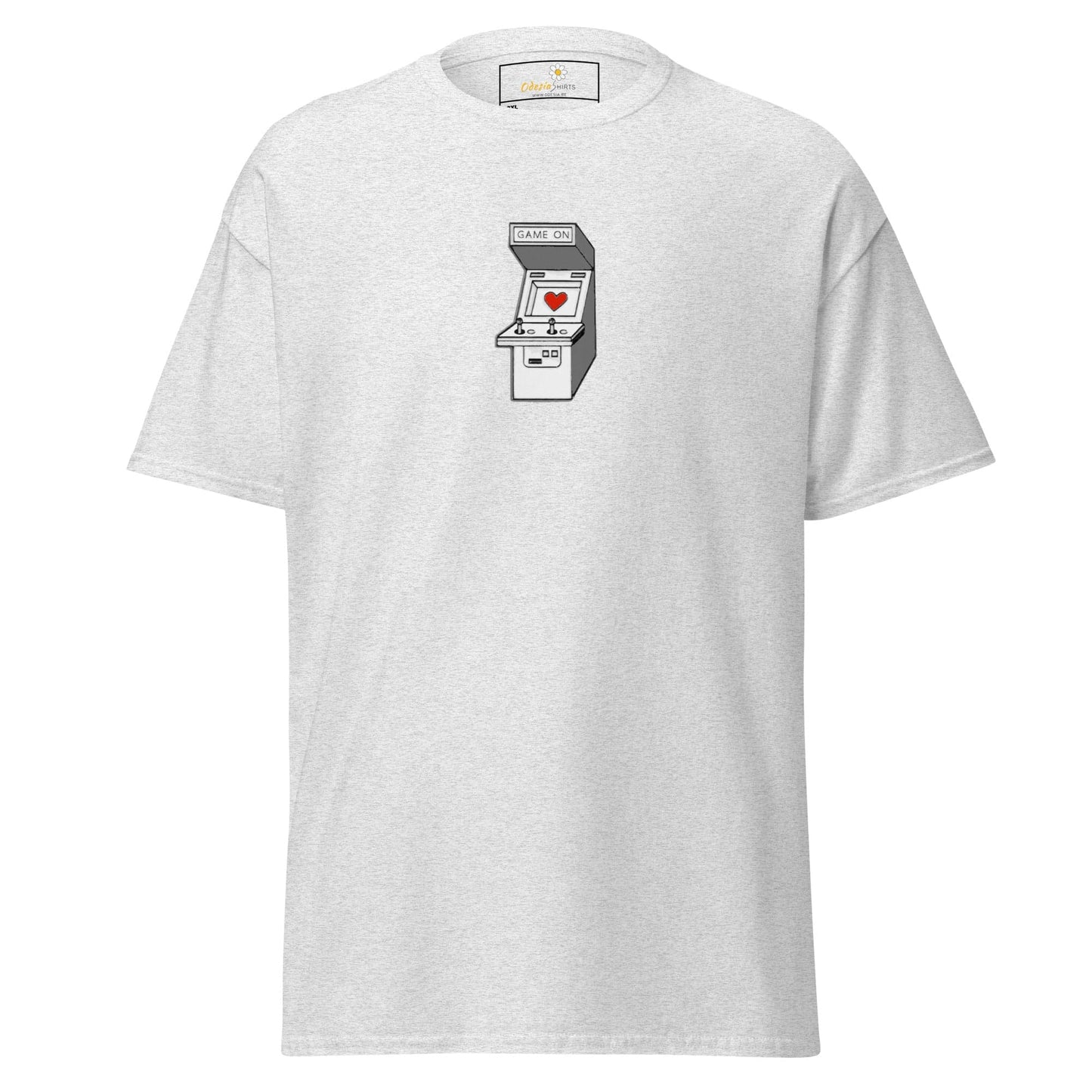 White T-shirt with arcade game graphic for men and women in 2XL to 5XL sizes