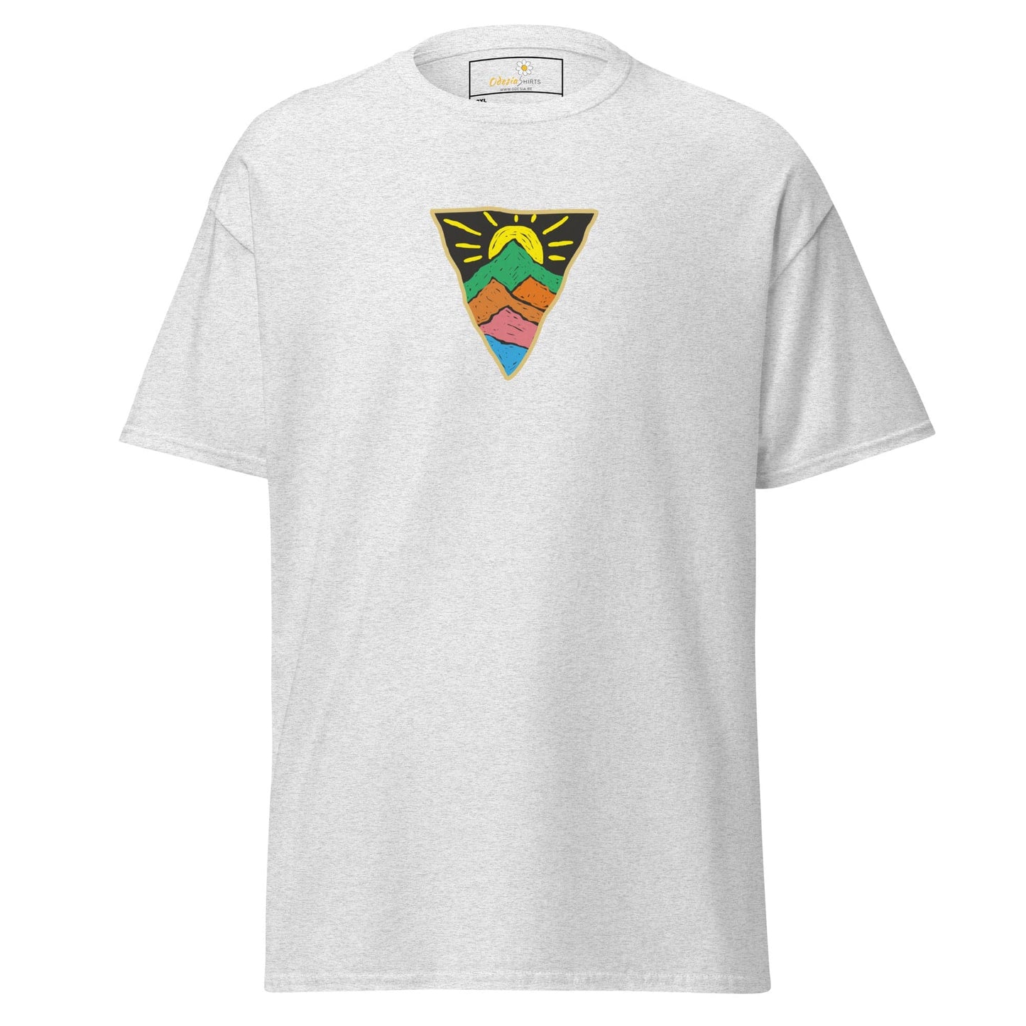 White T-shirt with mountain design from T-SHIRT DESIGN TEE for men and women in 2XL to 5XL