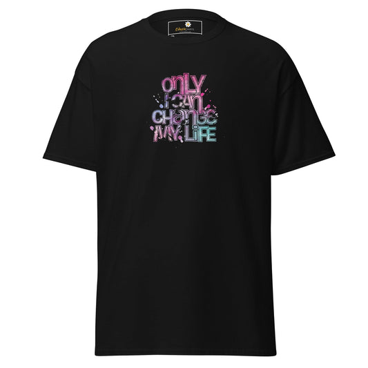 Black T-Shirt with colorful text for Men and Women size 2XL to 5XL