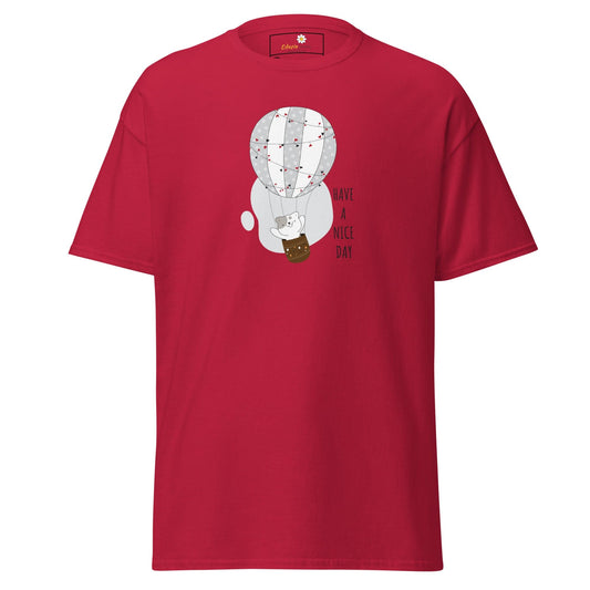 Red T-shirt with cartoon balloon graphic for Men and Women in 2XL to 5XL size