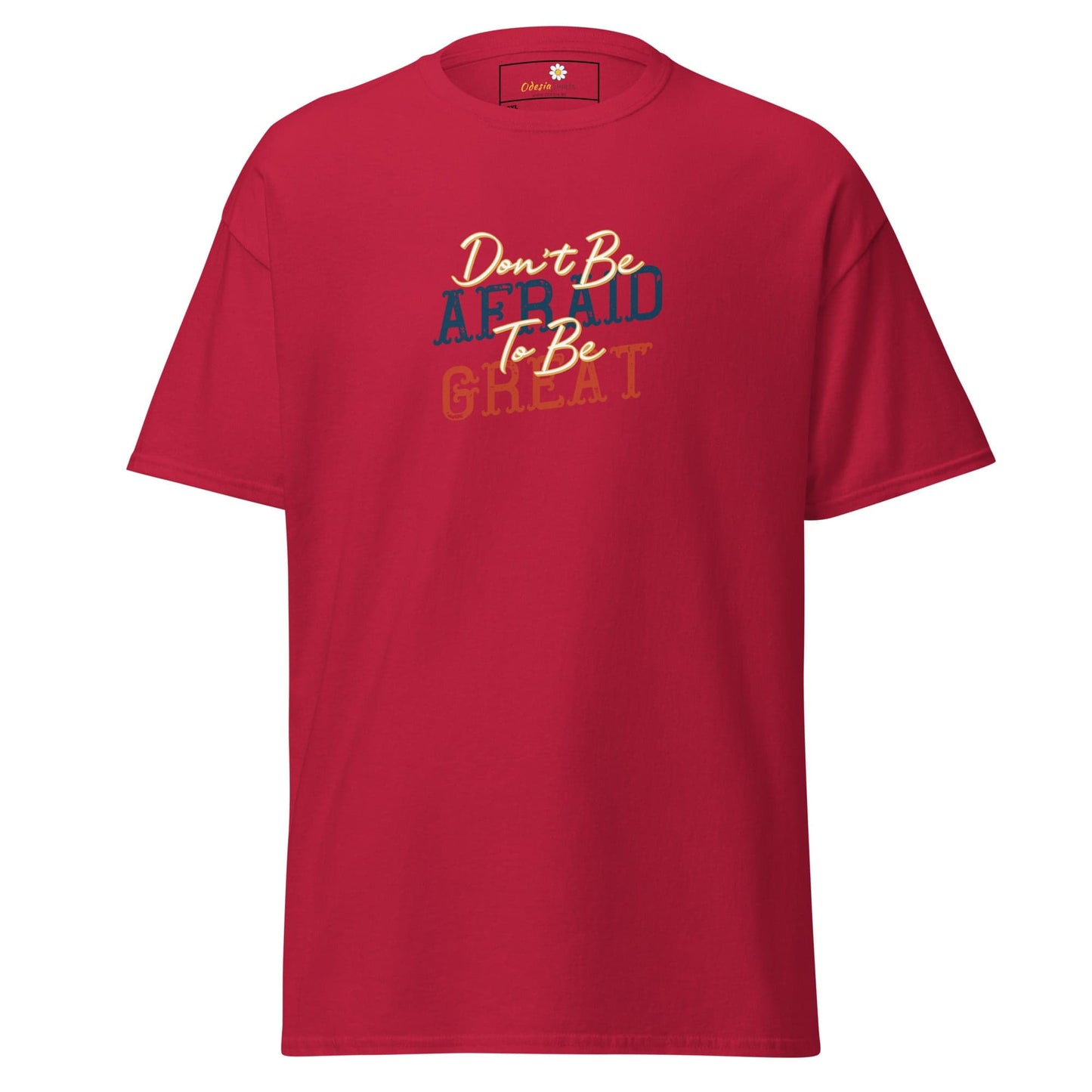 Red T-shirt with inspirational text from T-SHIRT DESIGN TEE for Men and Women in 2XL to 5XL