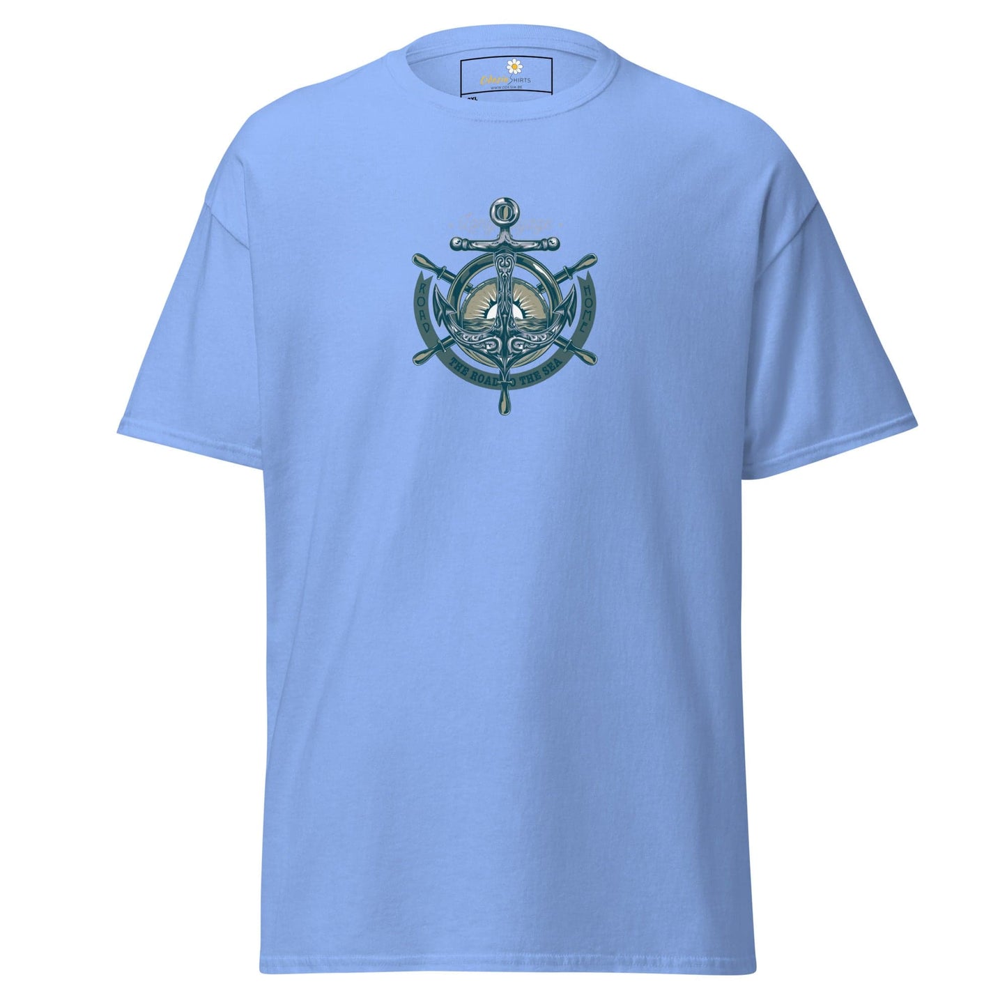 Light blue nautical design T-Shirt for Men and Women in sizes 2XL to 5XL