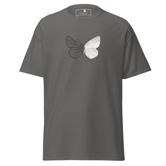 Gray T-shirt with butterfly design from T-SHIRT DESIGN TEE for Men and Women in 2XL to 5XL